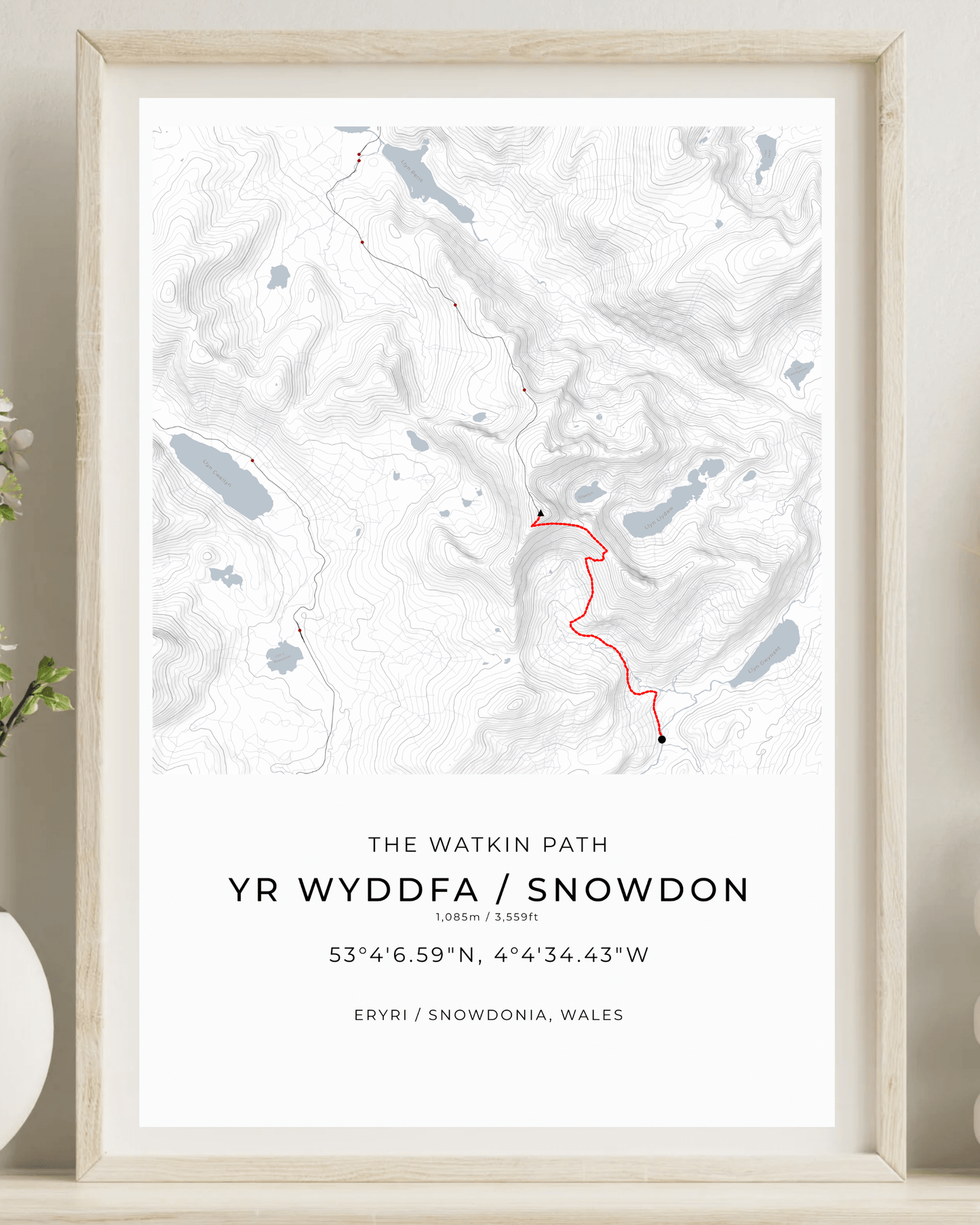 Snowdon - Watkin Path Contour Map
