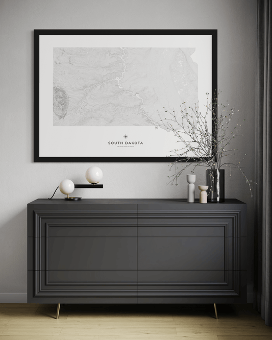 South Dakota - Fine Art Topographical Map Print