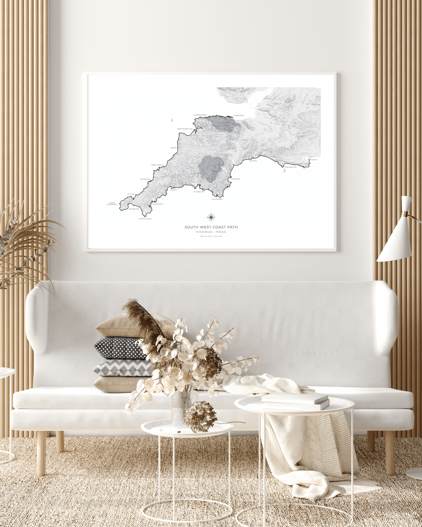 South West Coast Path - Fine Art Topographical Map Print