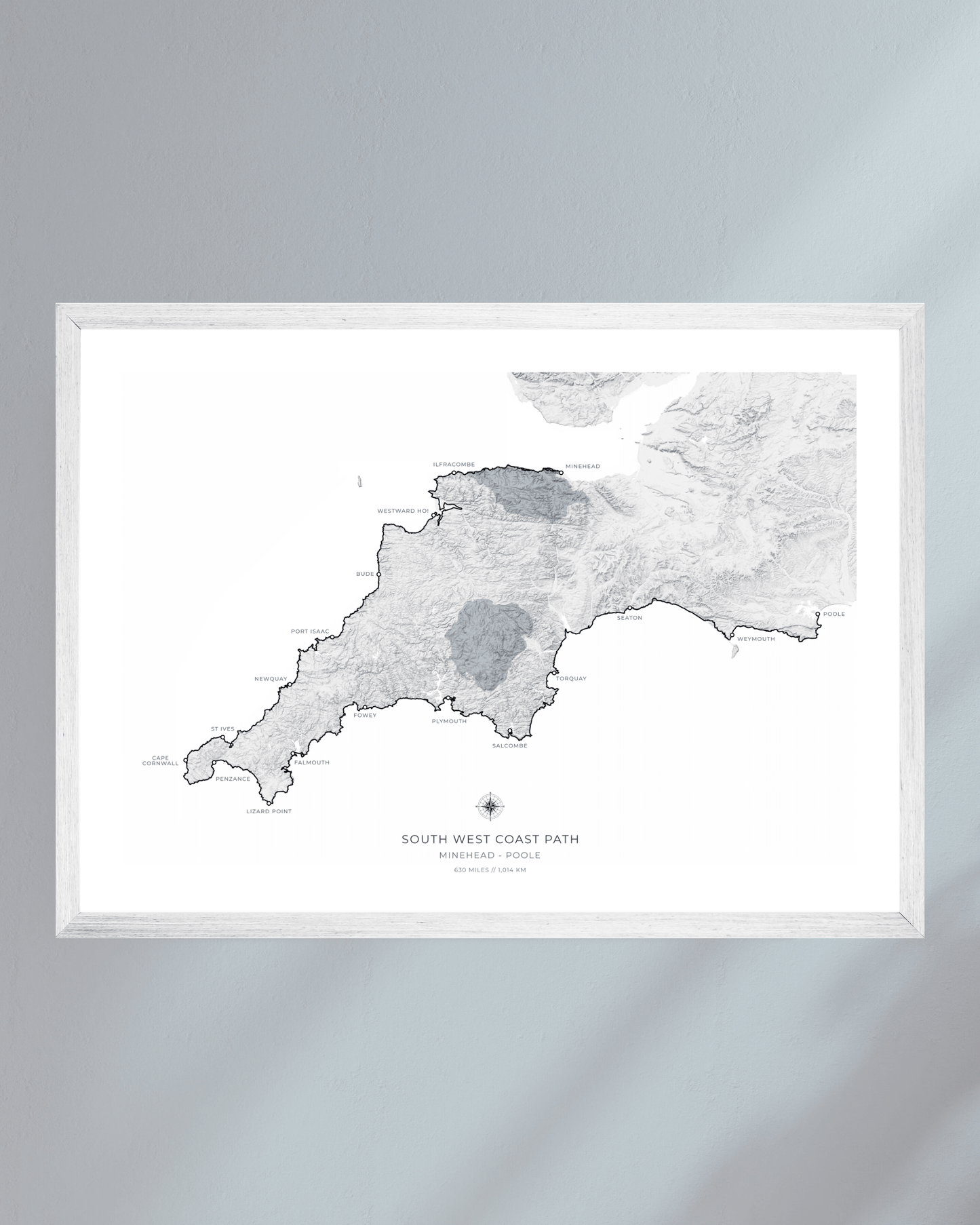 South West Coast Path - Fine Art Topographical Map Print