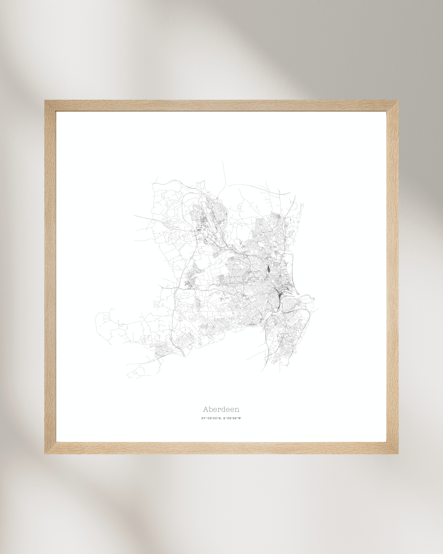 Aberdeen - City Map - Minimalist Fine Art Print - White