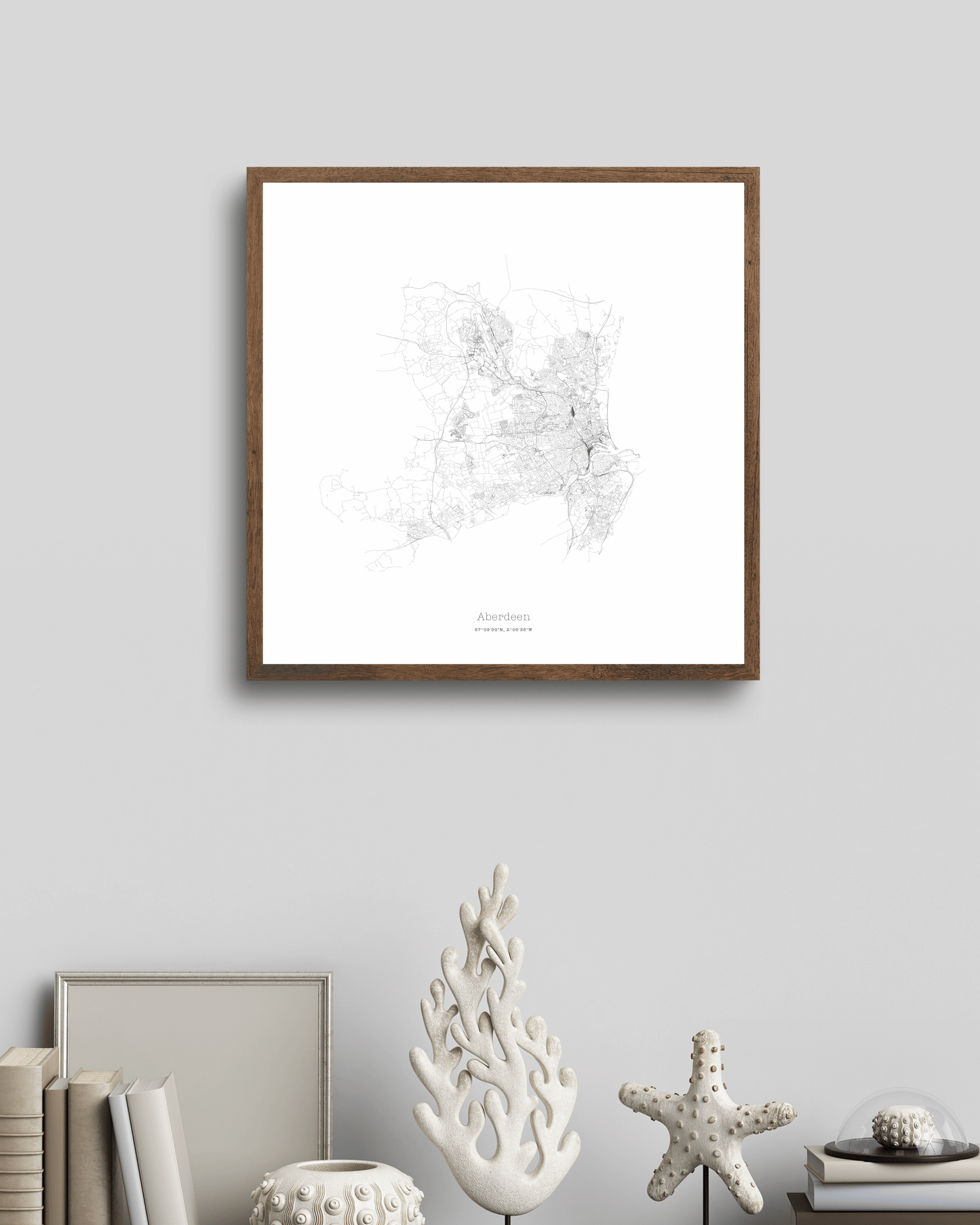 Aberdeen - City Map - Minimalist Fine Art Print - White