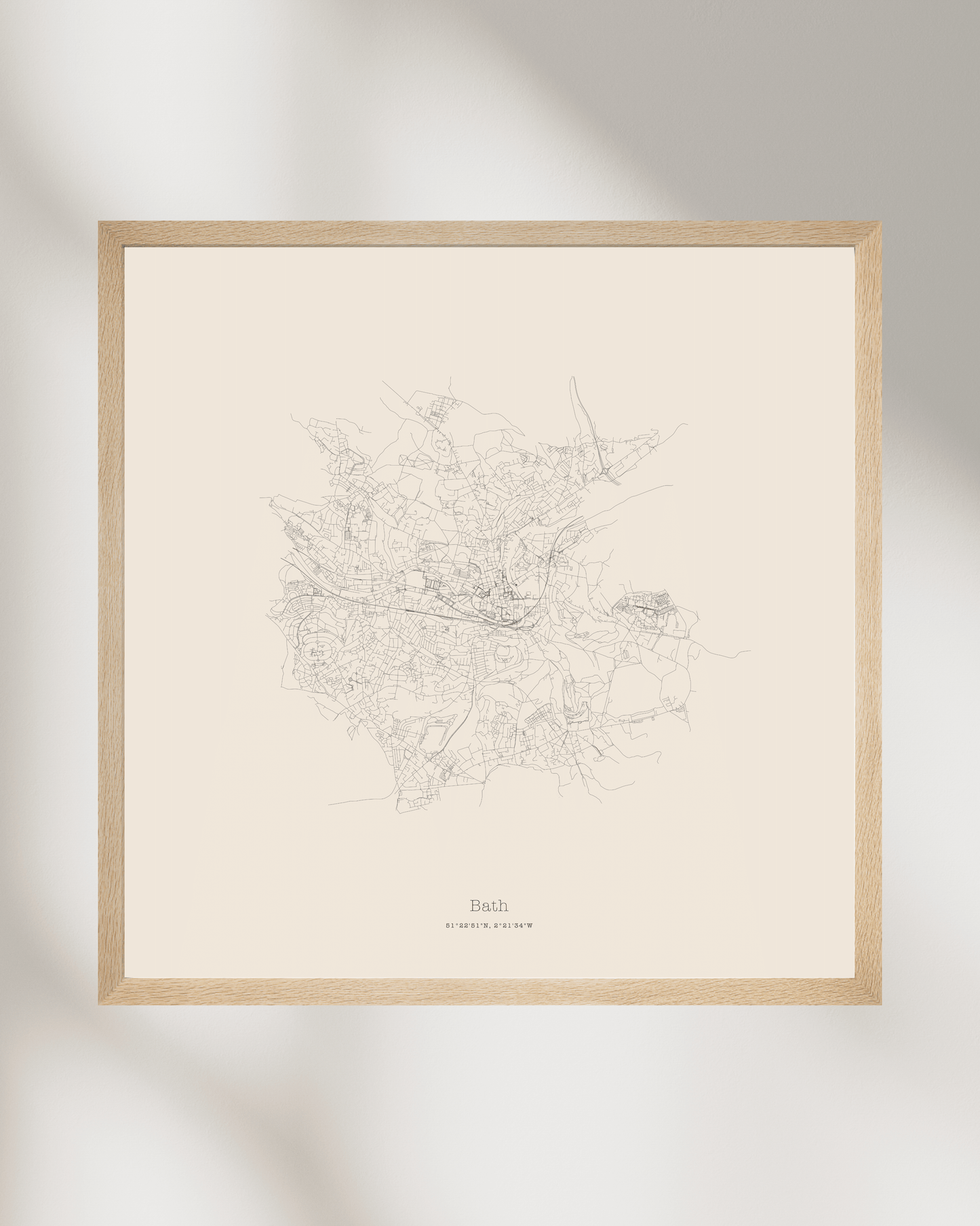 Bath - City Map - Minimalist Fine Art Print - Taupe