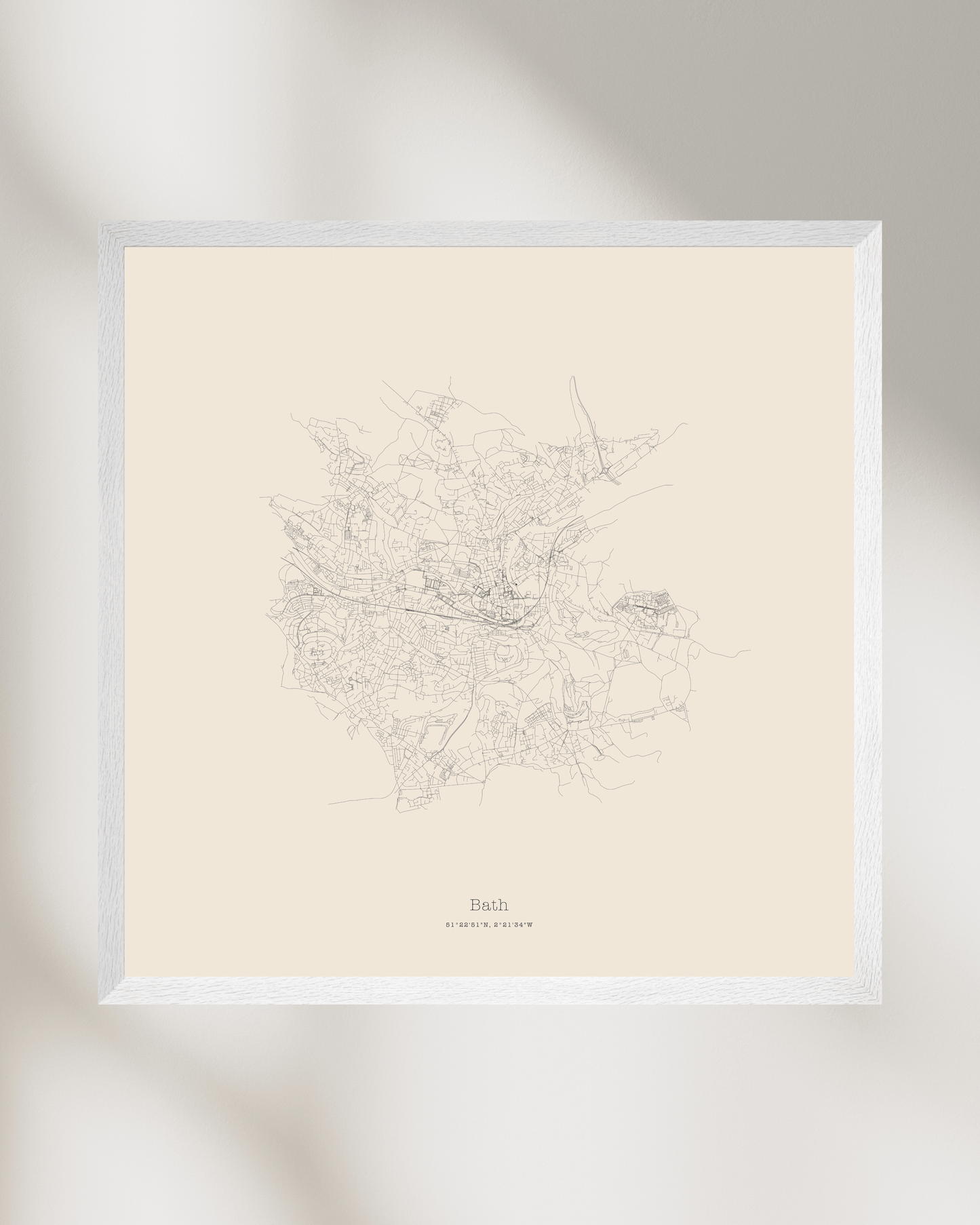 Bath - City Map - Minimalist Fine Art Print - Taupe