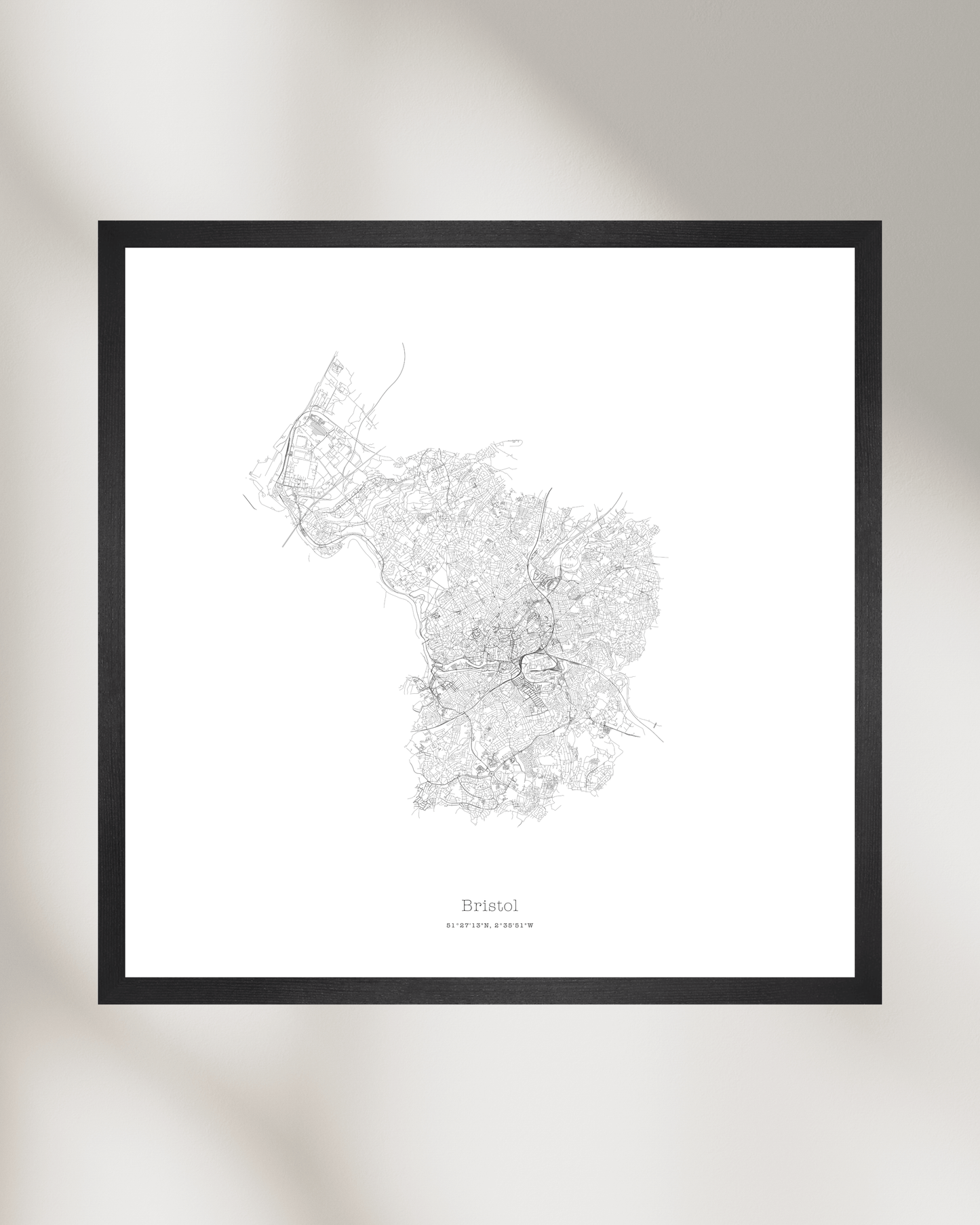 Bristol - City Map - Minimalist Fine Art Print - White