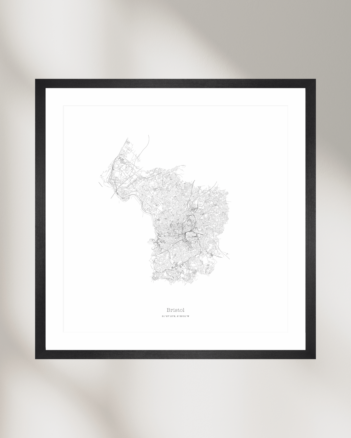 Bristol - City Map - Minimalist Fine Art Print - White