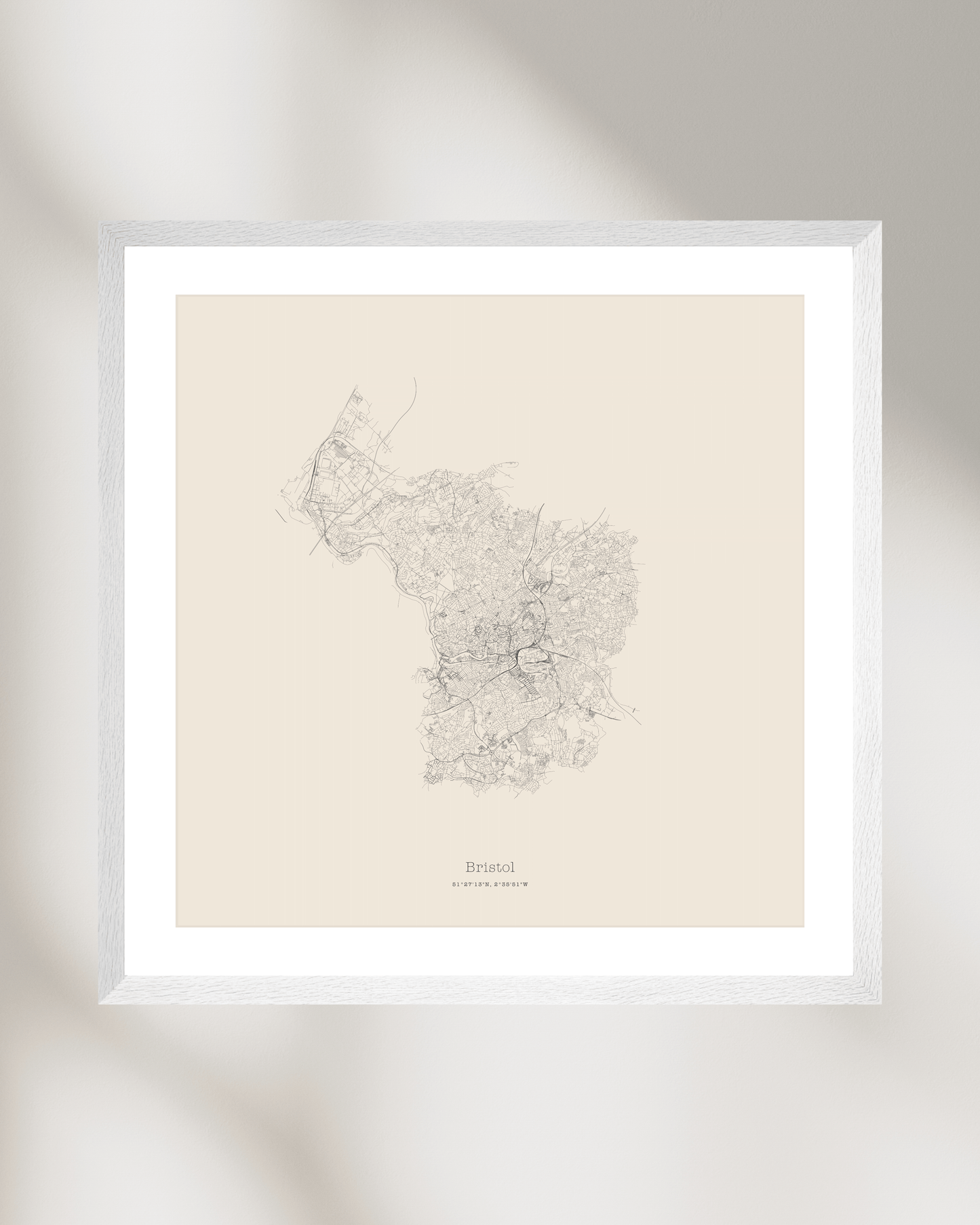 Bristol - City Map - Minimalist Fine Art Print - Taupe