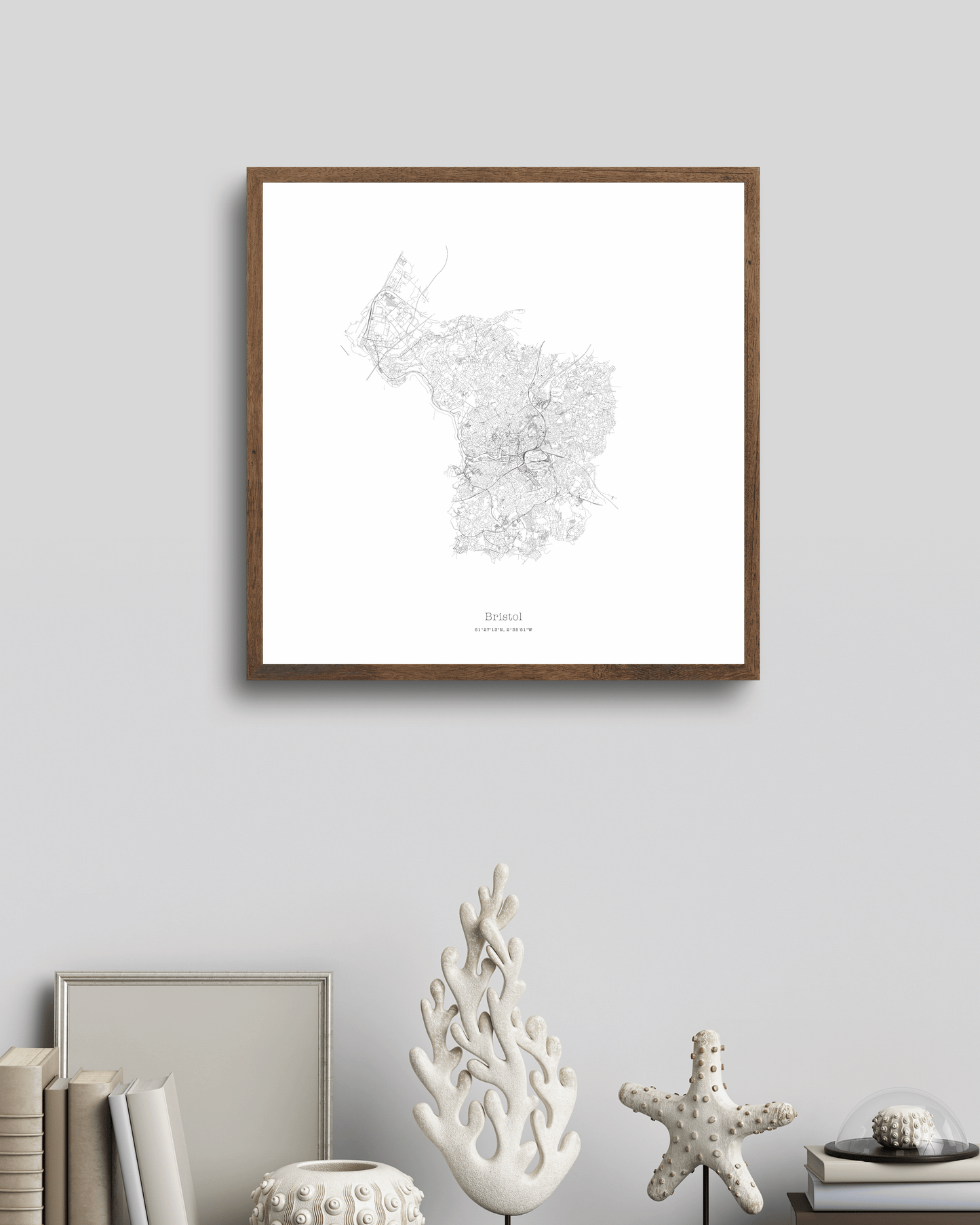 Bristol - City Map - Minimalist Fine Art Print - White
