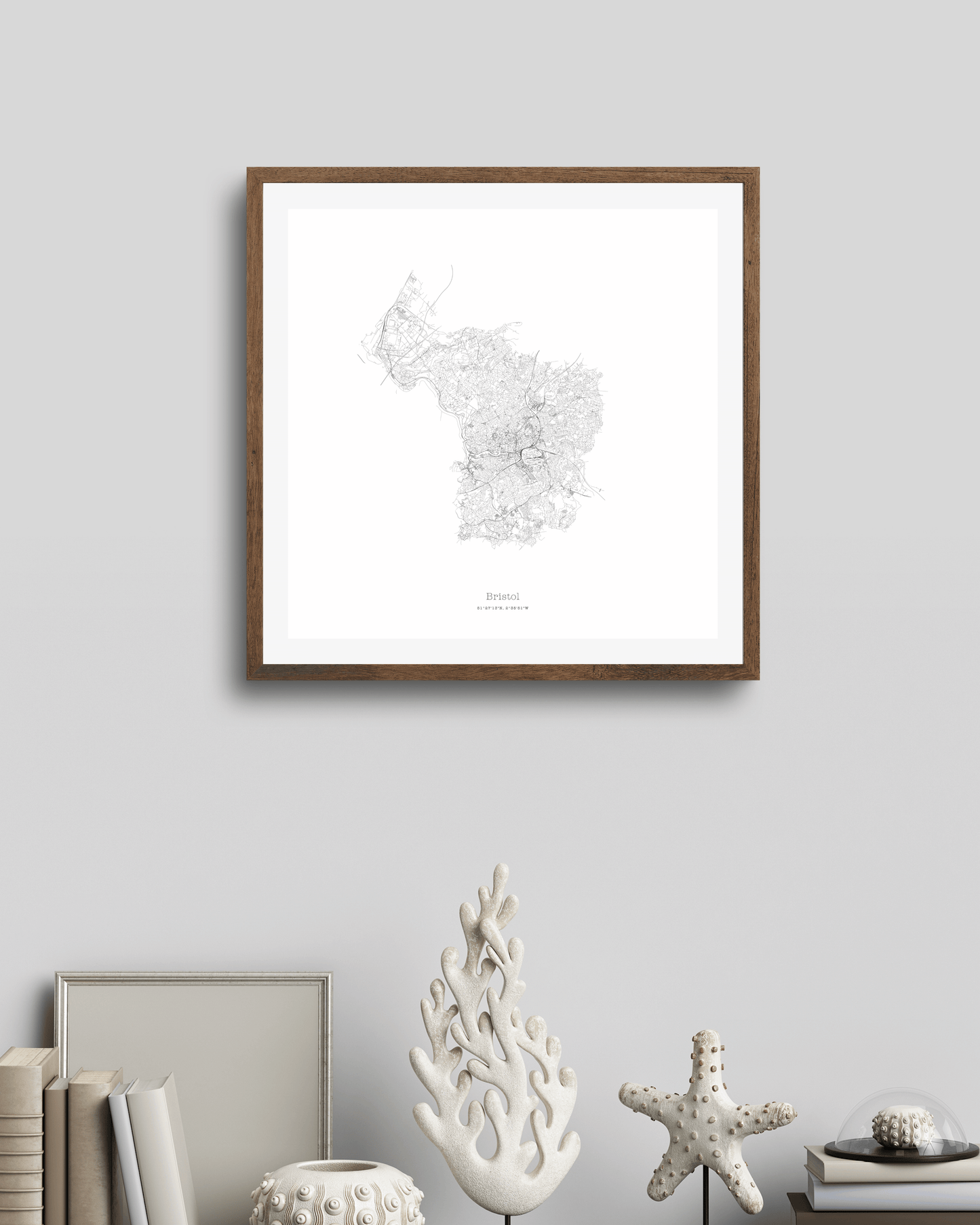 Bristol - City Map - Minimalist Fine Art Print - White