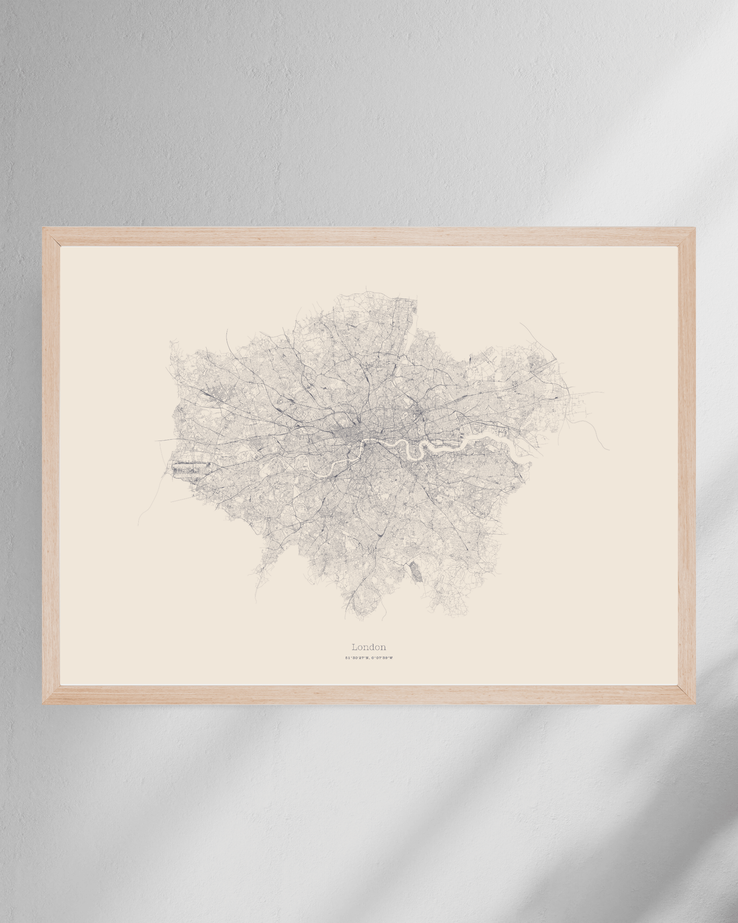 Greater London - City Map - Minimalist Fine Art Print - Taupe