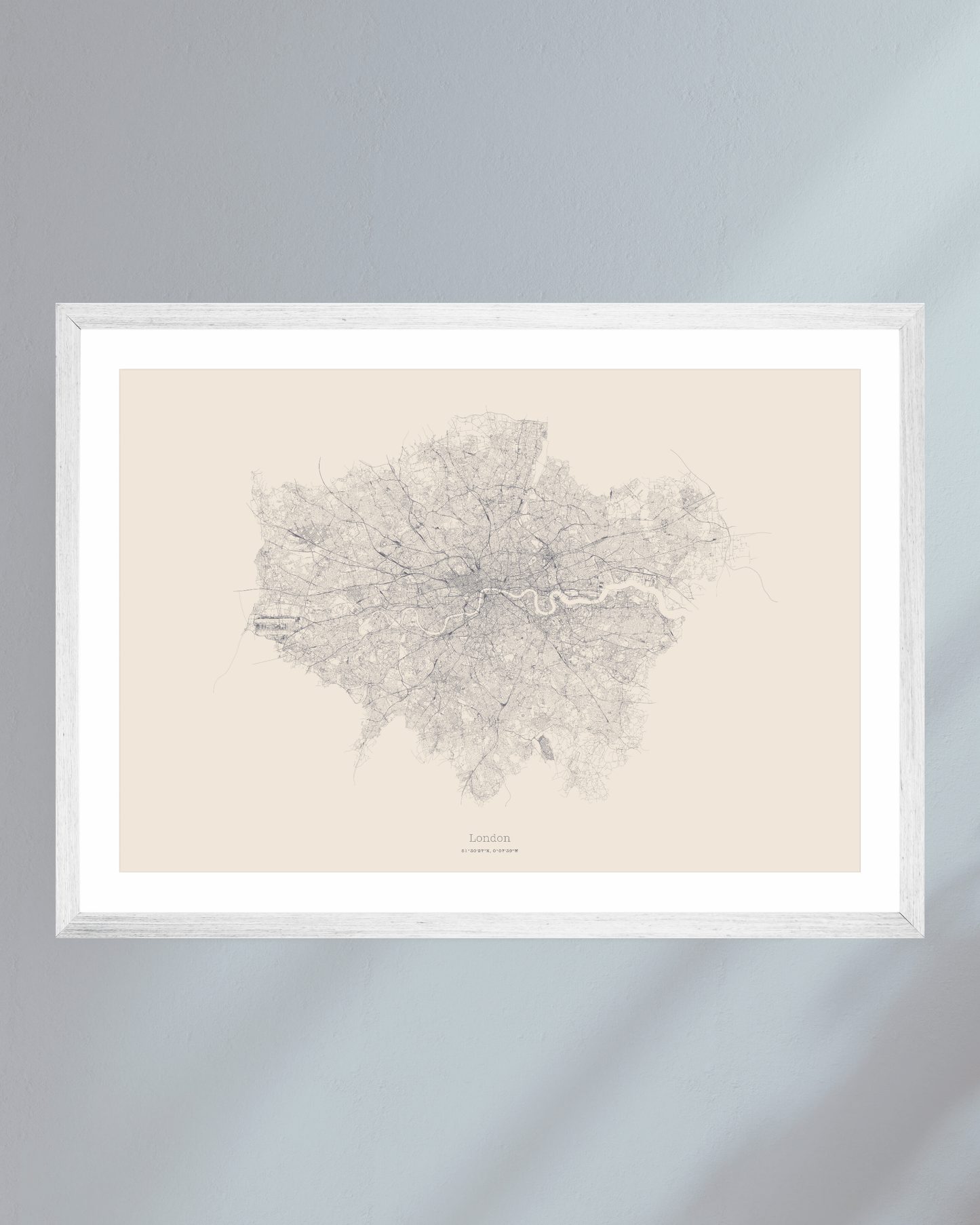 Greater London - City Map - Minimalist Fine Art Print - Taupe