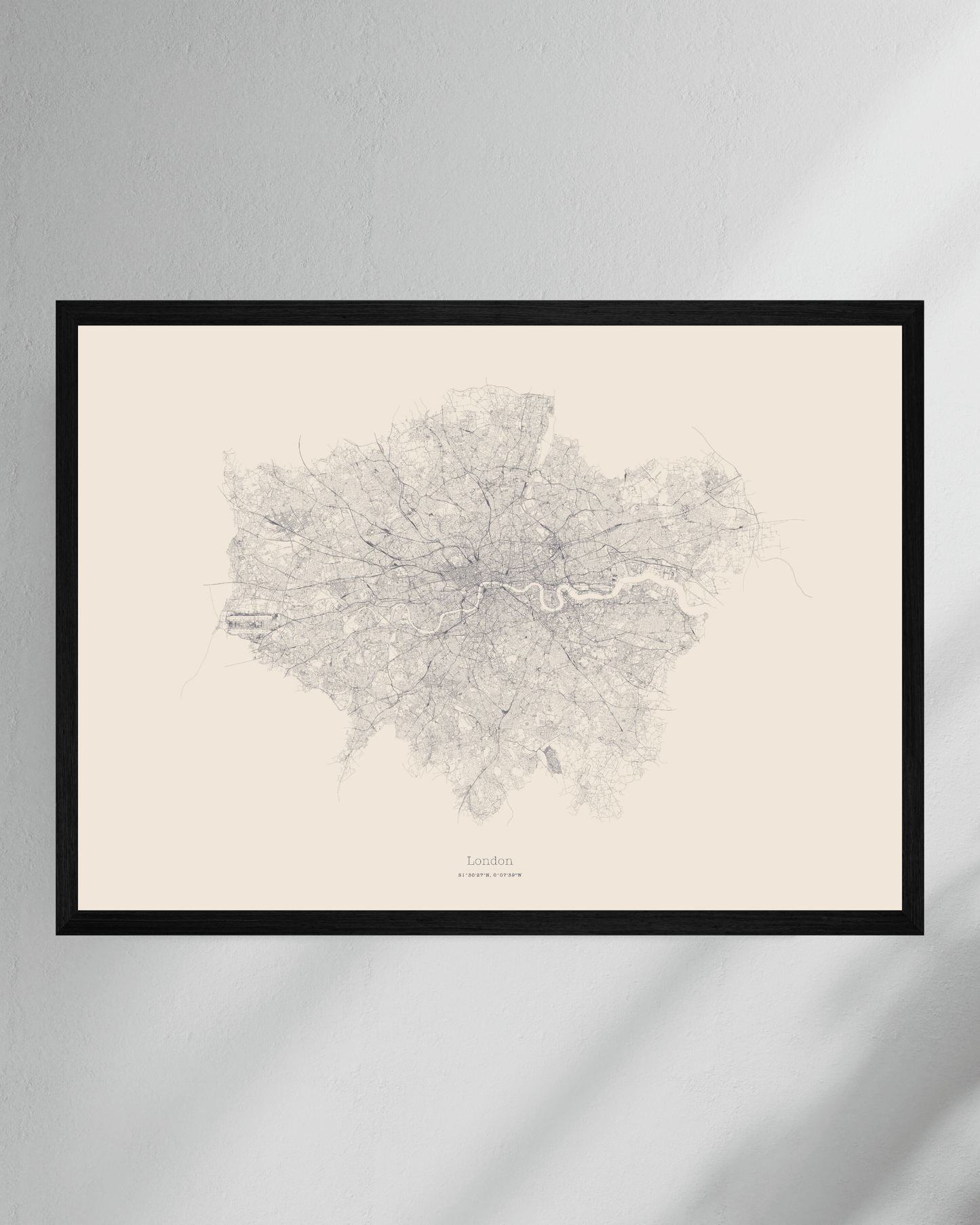 Greater London - City Map - Minimalist Fine Art Print - Taupe