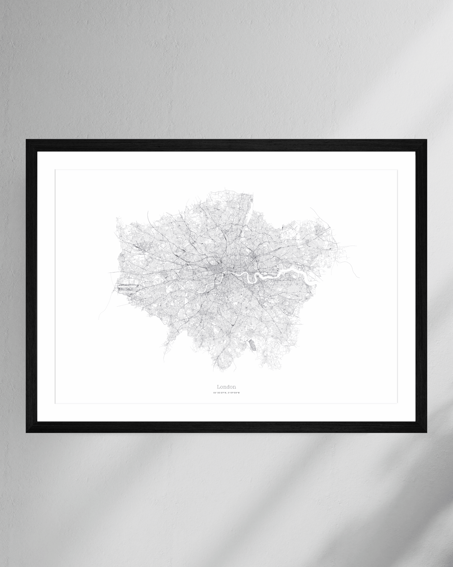 Greater London - City Map - Minimalist Fine Art Print - White