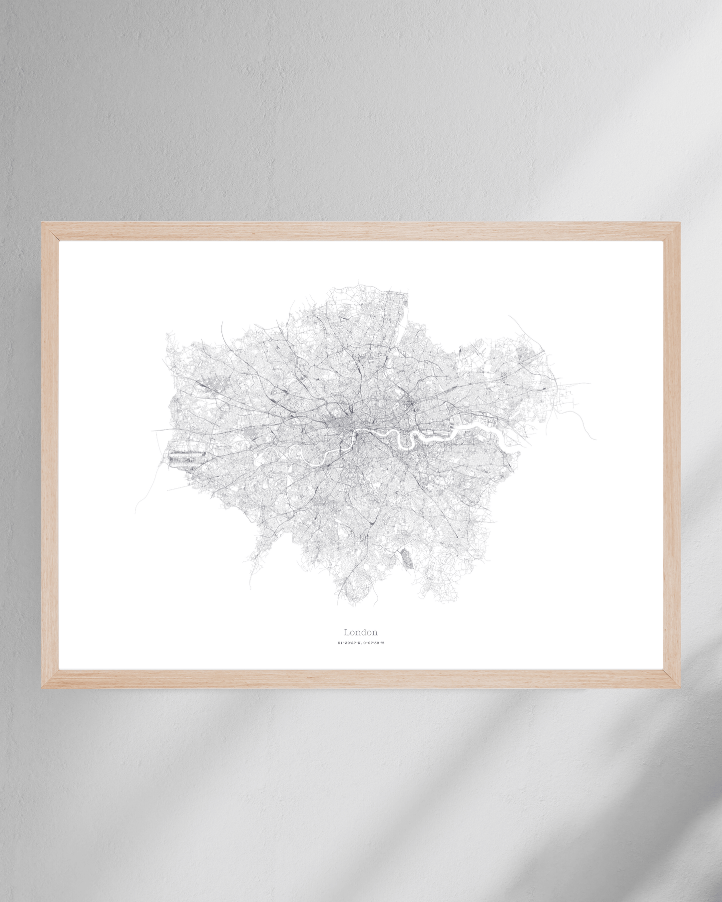 Greater London - City Map - Minimalist Fine Art Print - White
