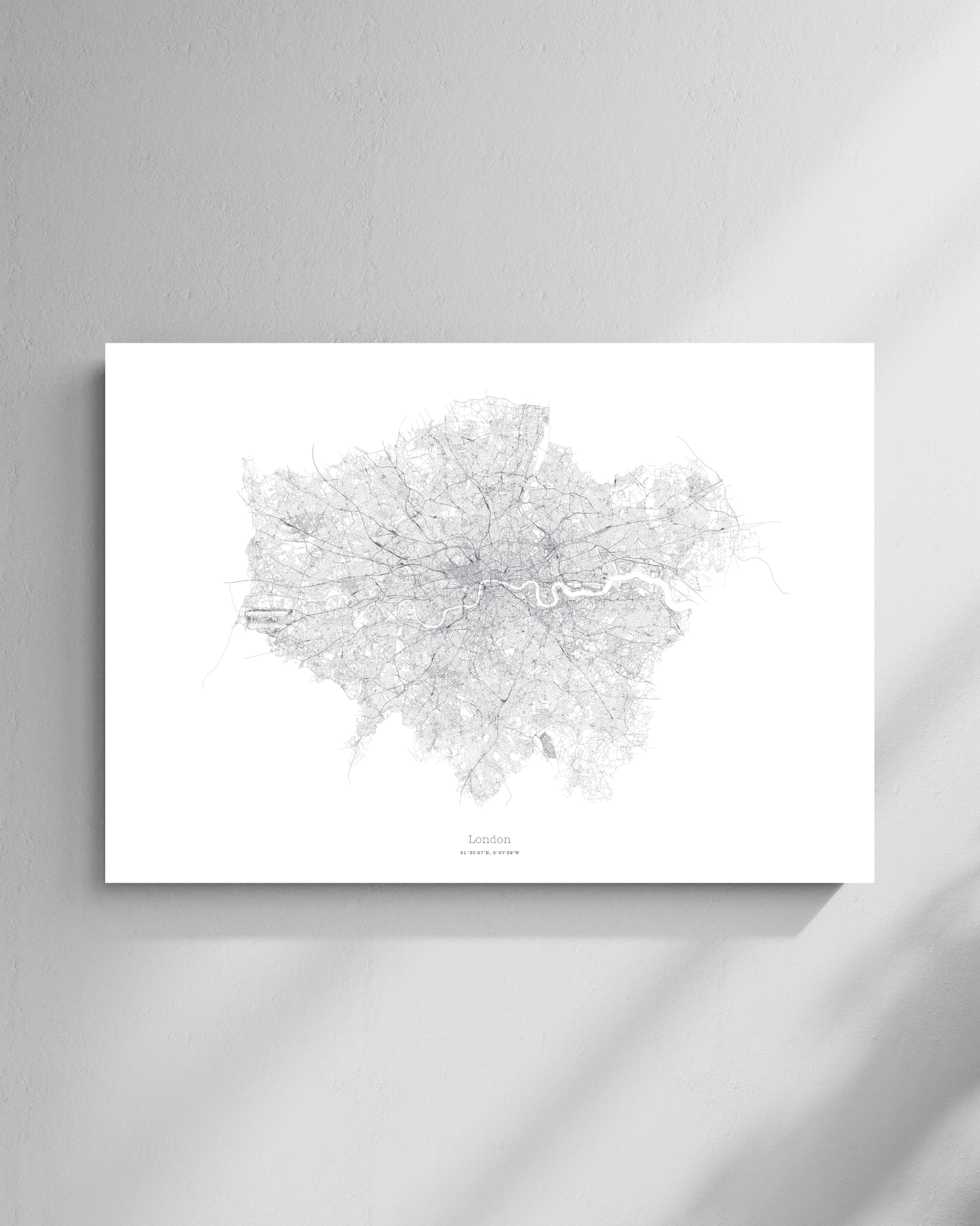 Greater London - City Map - Minimalist Fine Art Print - White