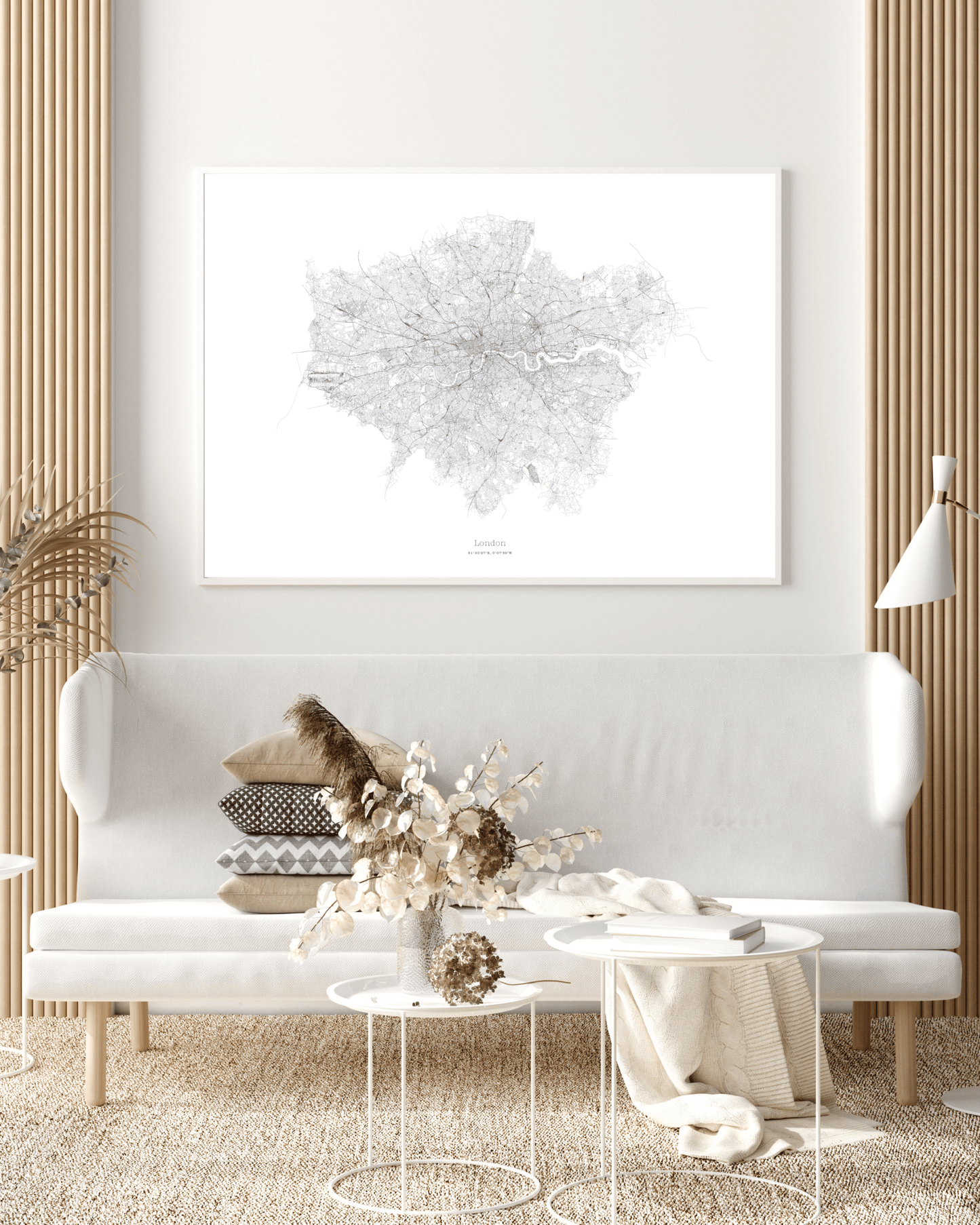 Greater London - City Map - Minimalist Fine Art Print - White