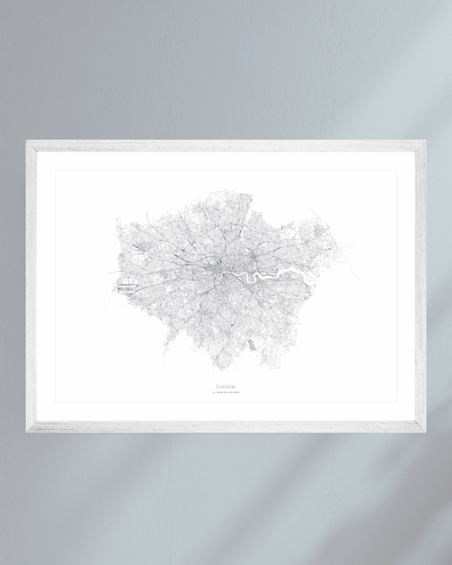 Greater London - City Map - Minimalist Fine Art Print - White