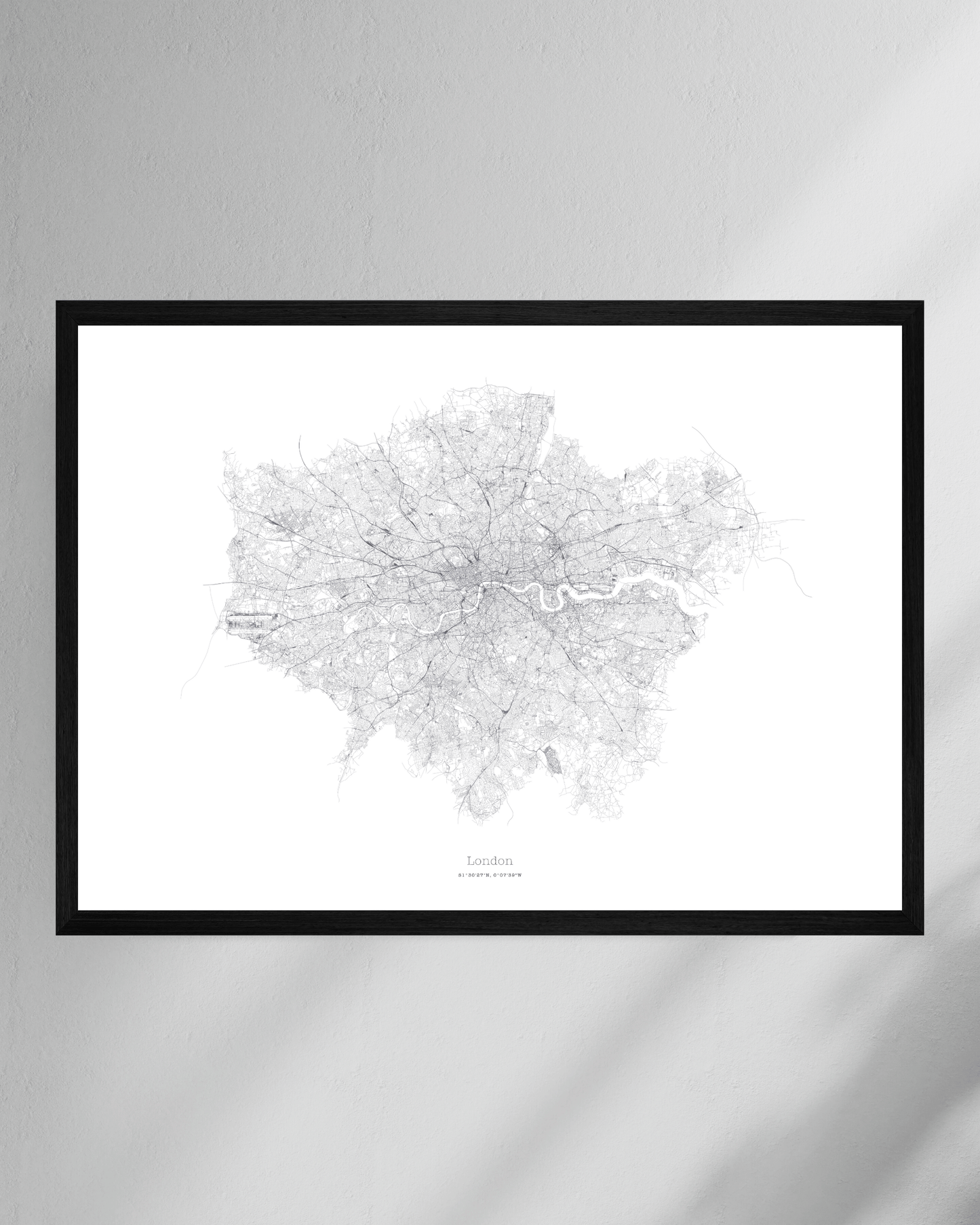 Greater London - City Map - Minimalist Fine Art Print - White