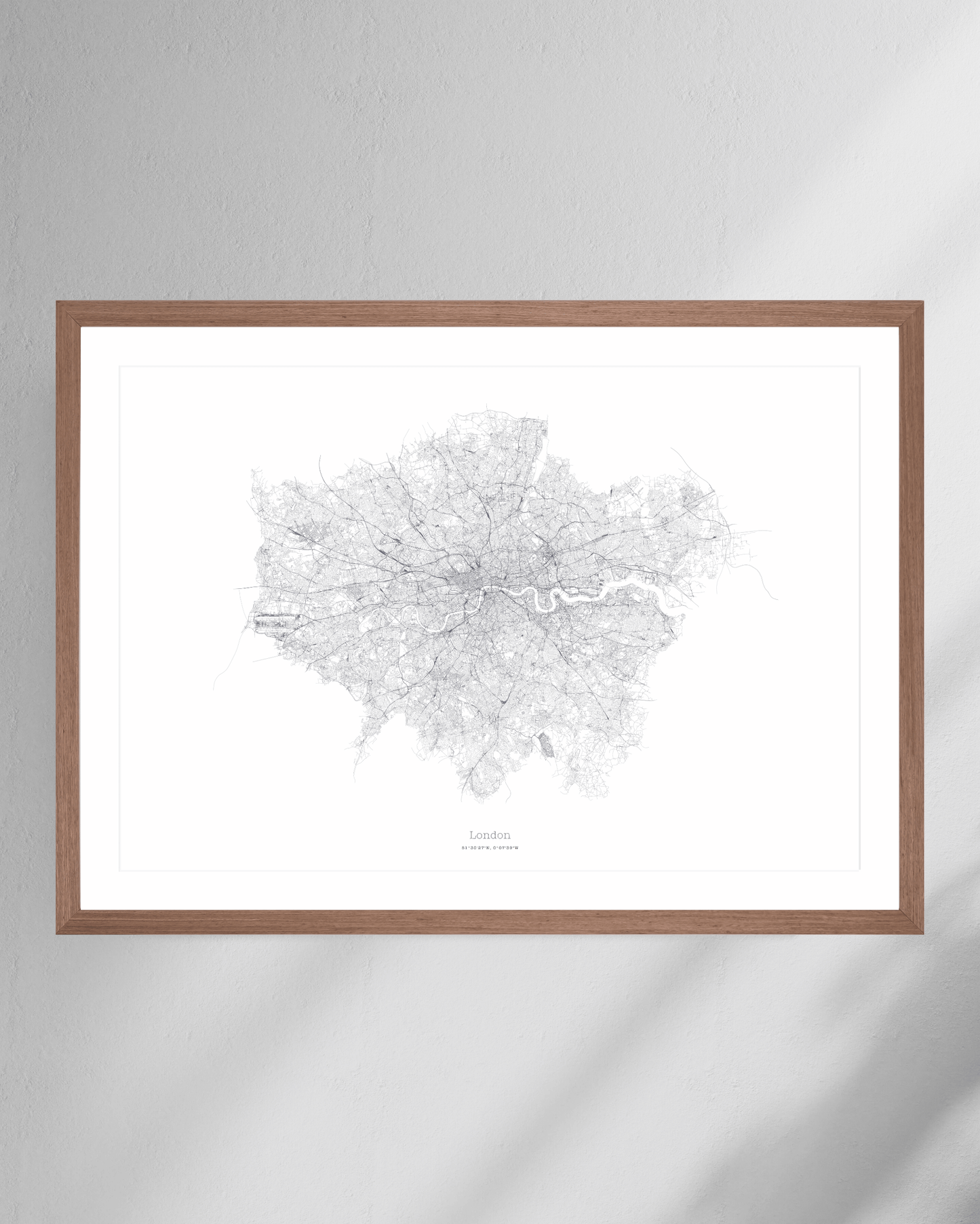 Greater London - City Map - Minimalist Fine Art Print - White
