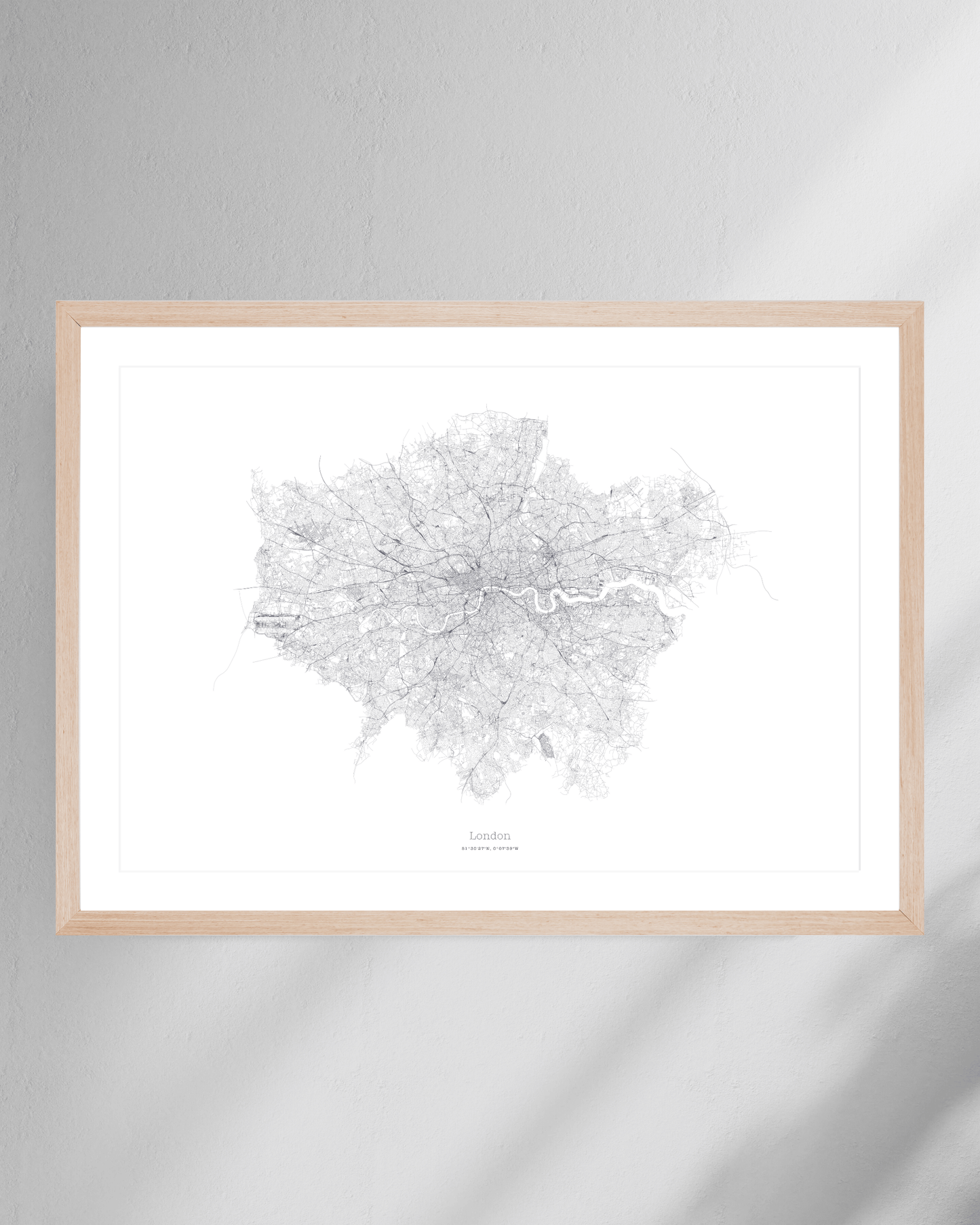 Greater London - City Map - Minimalist Fine Art Print - White