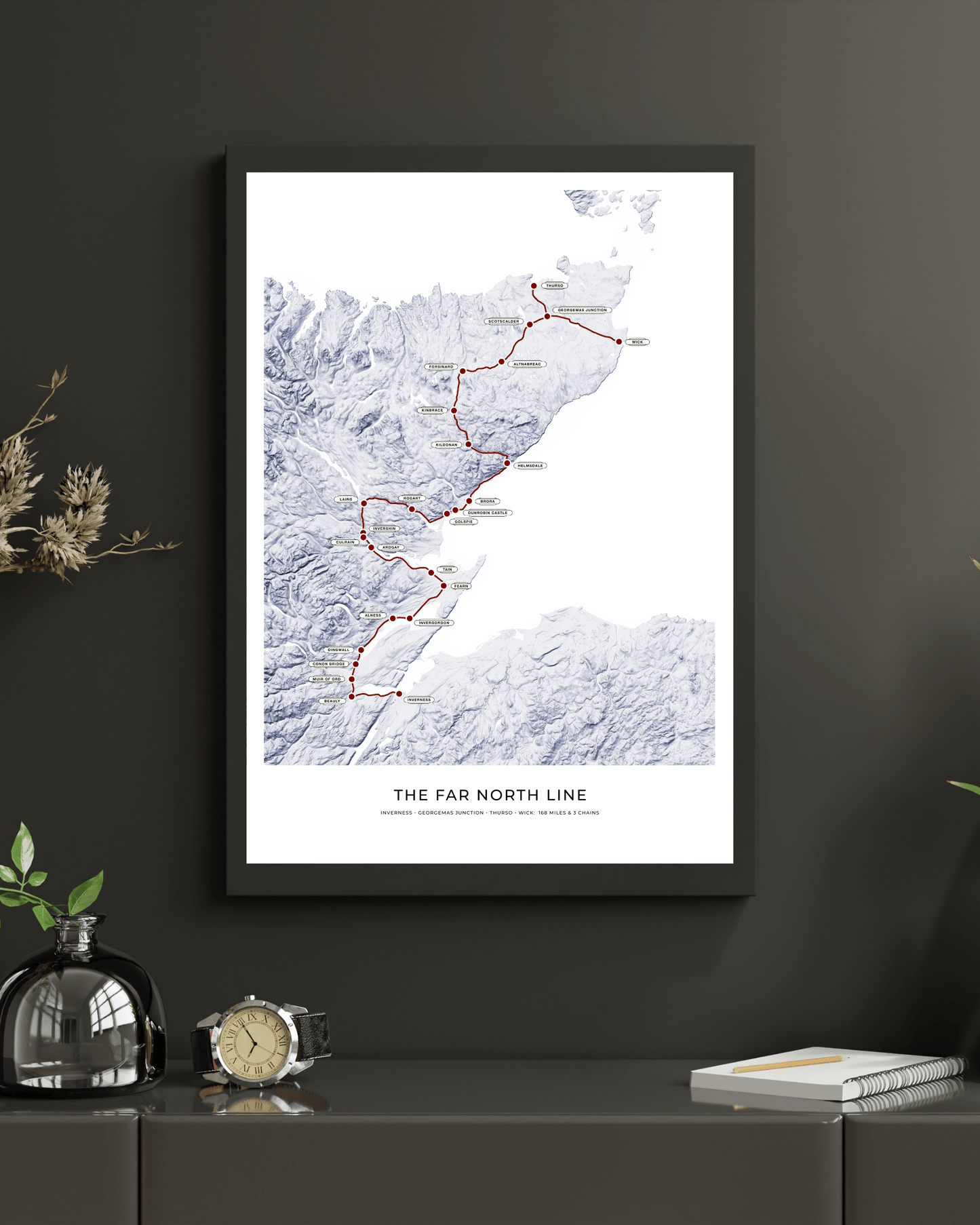 The Far North Line - Fine Art Railway Map