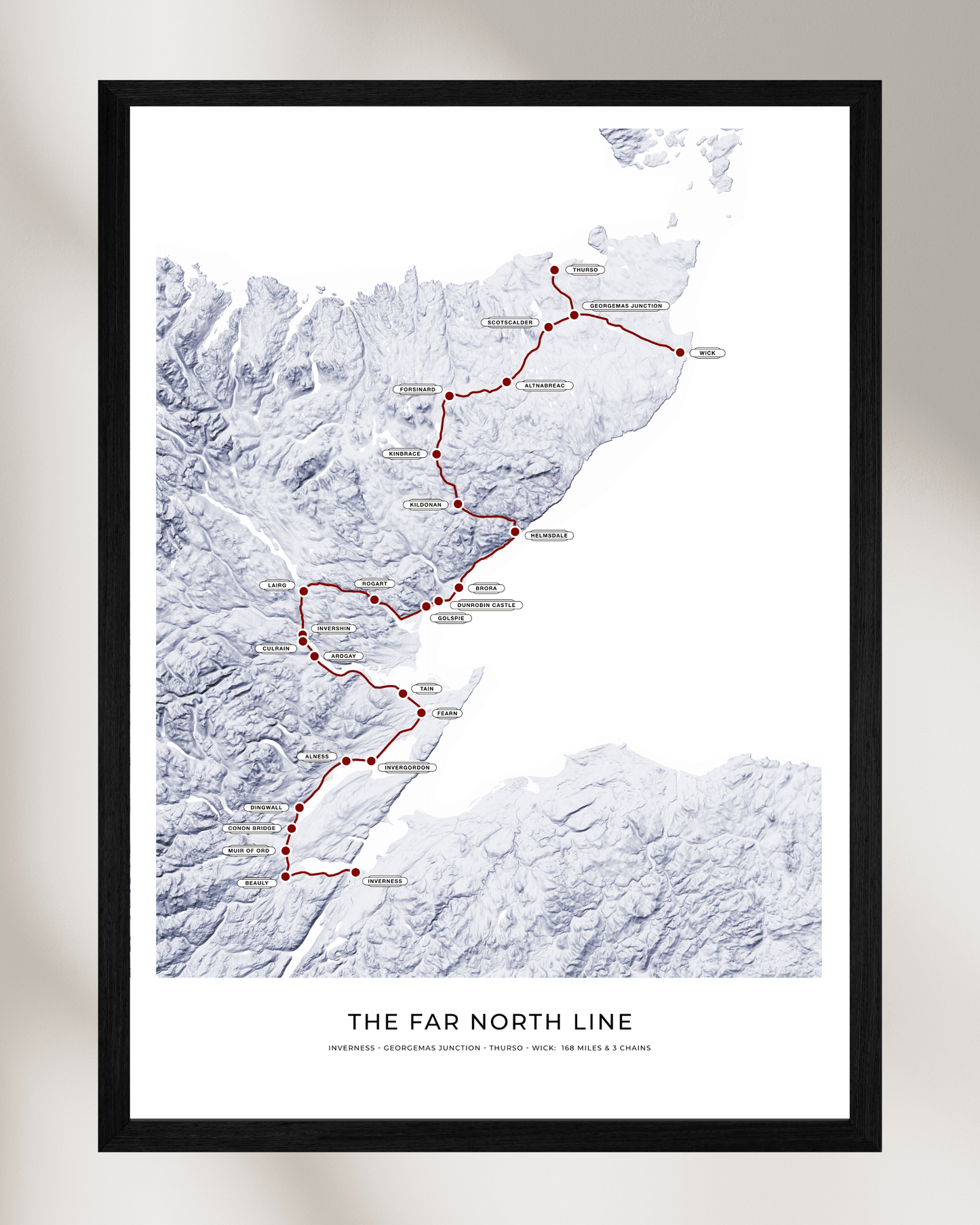 The Far North Line - Fine Art Railway Map