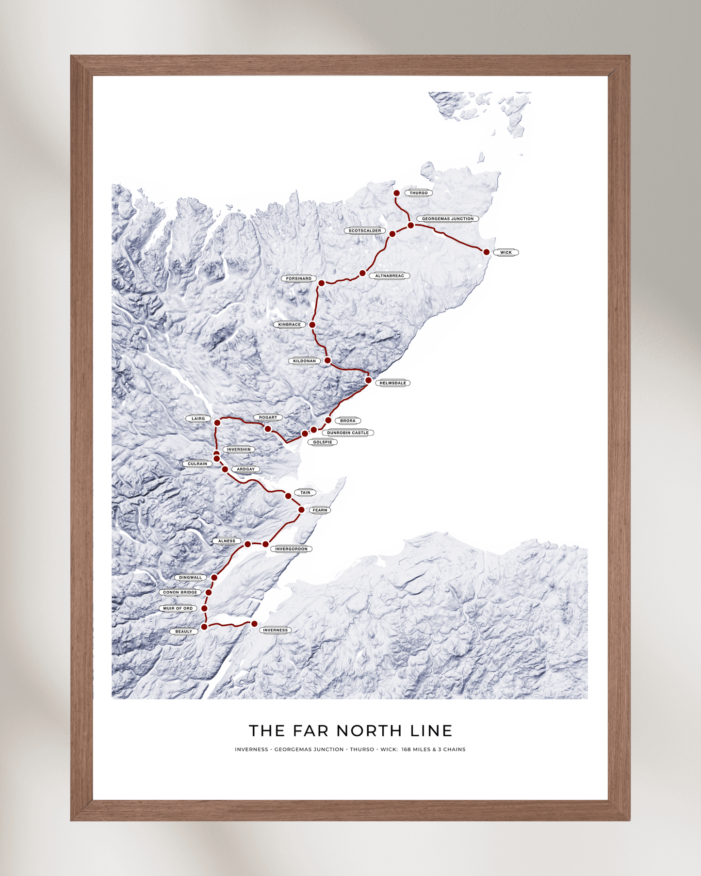 The Far North Line - Fine Art Railway Map