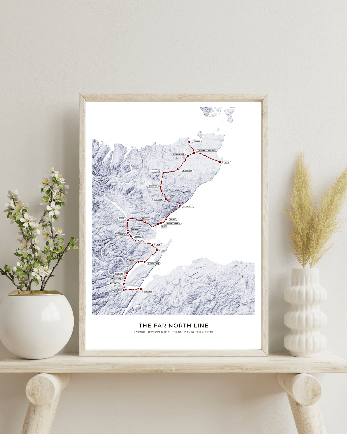 The Far North Line - Fine Art Railway Map