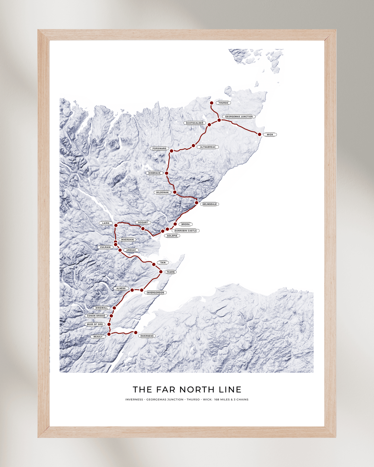 The Far North Line - Fine Art Railway Map