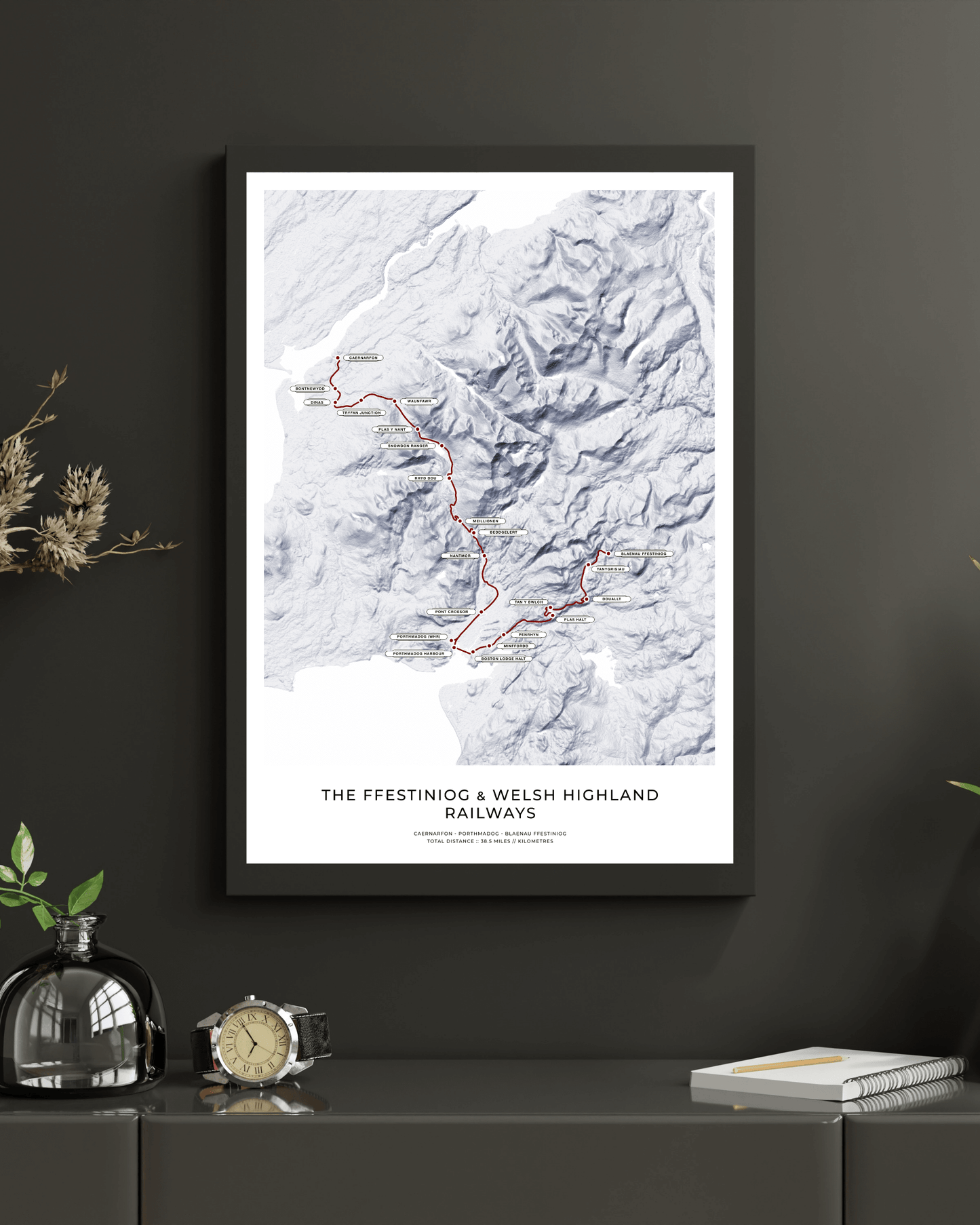 Ffestiniog & Welsh Highland Railways - Fine Art Railway Map