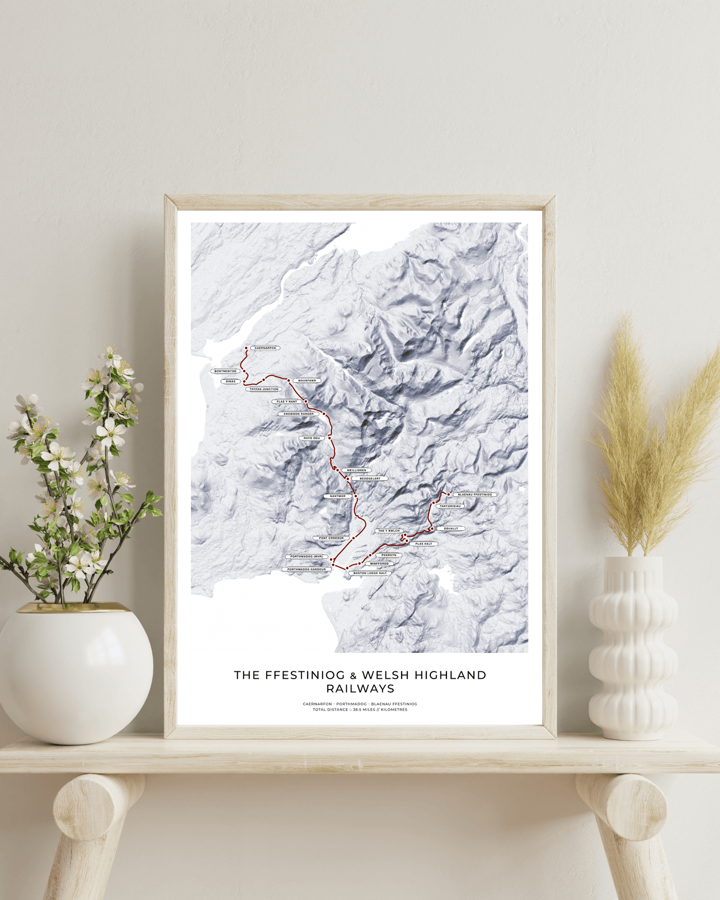 Ffestiniog & Welsh Highland Railways - Fine Art Railway Map