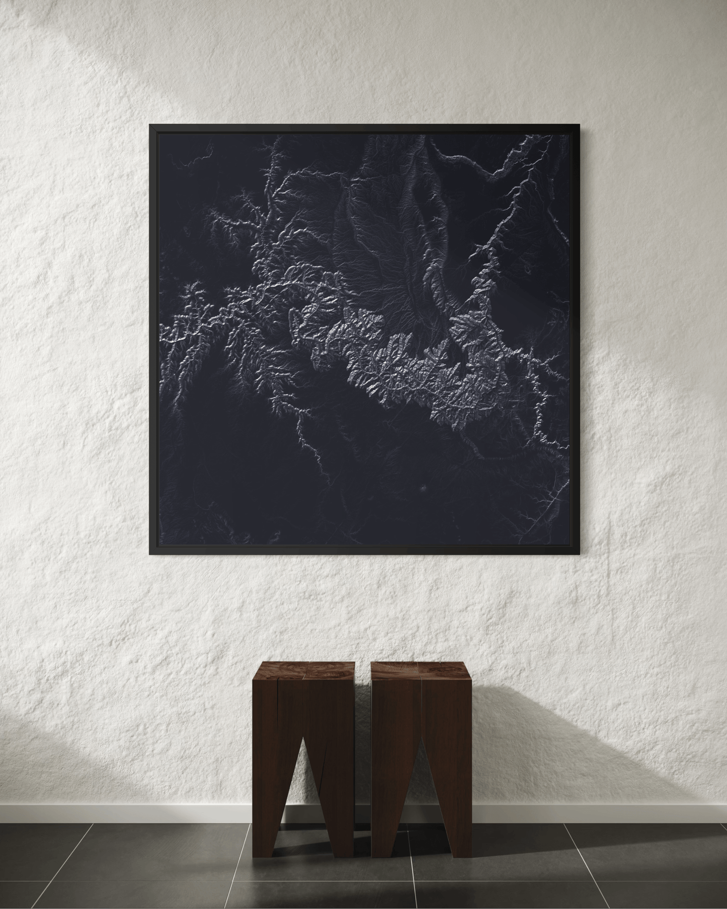 The Grand Canyon - Framed Canvas Topographical Map