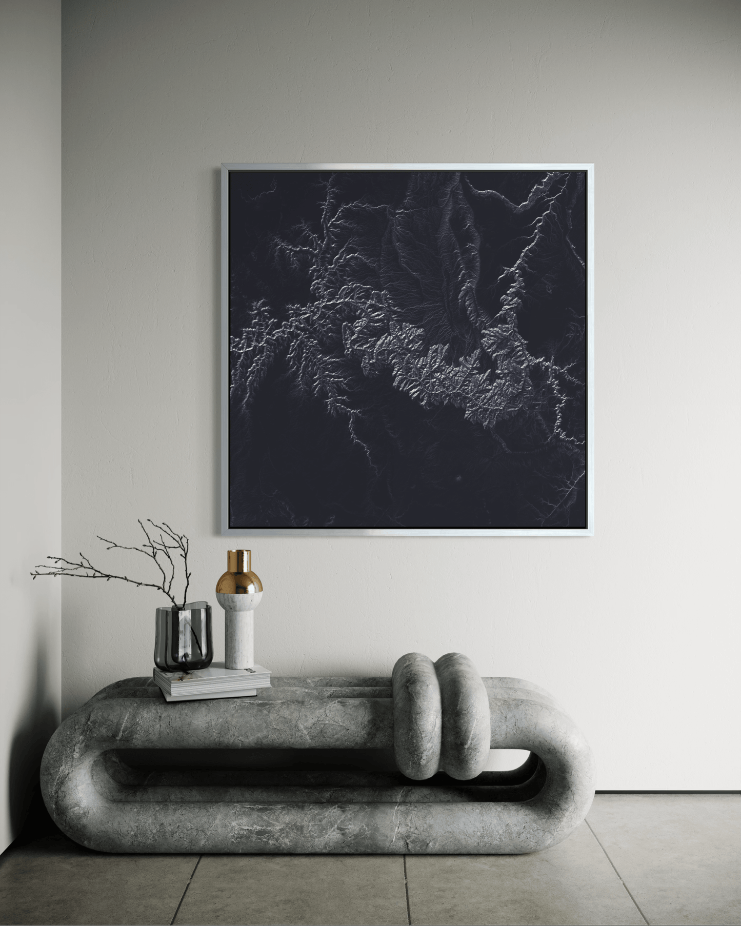 The Grand Canyon - Framed Canvas Topographical Map