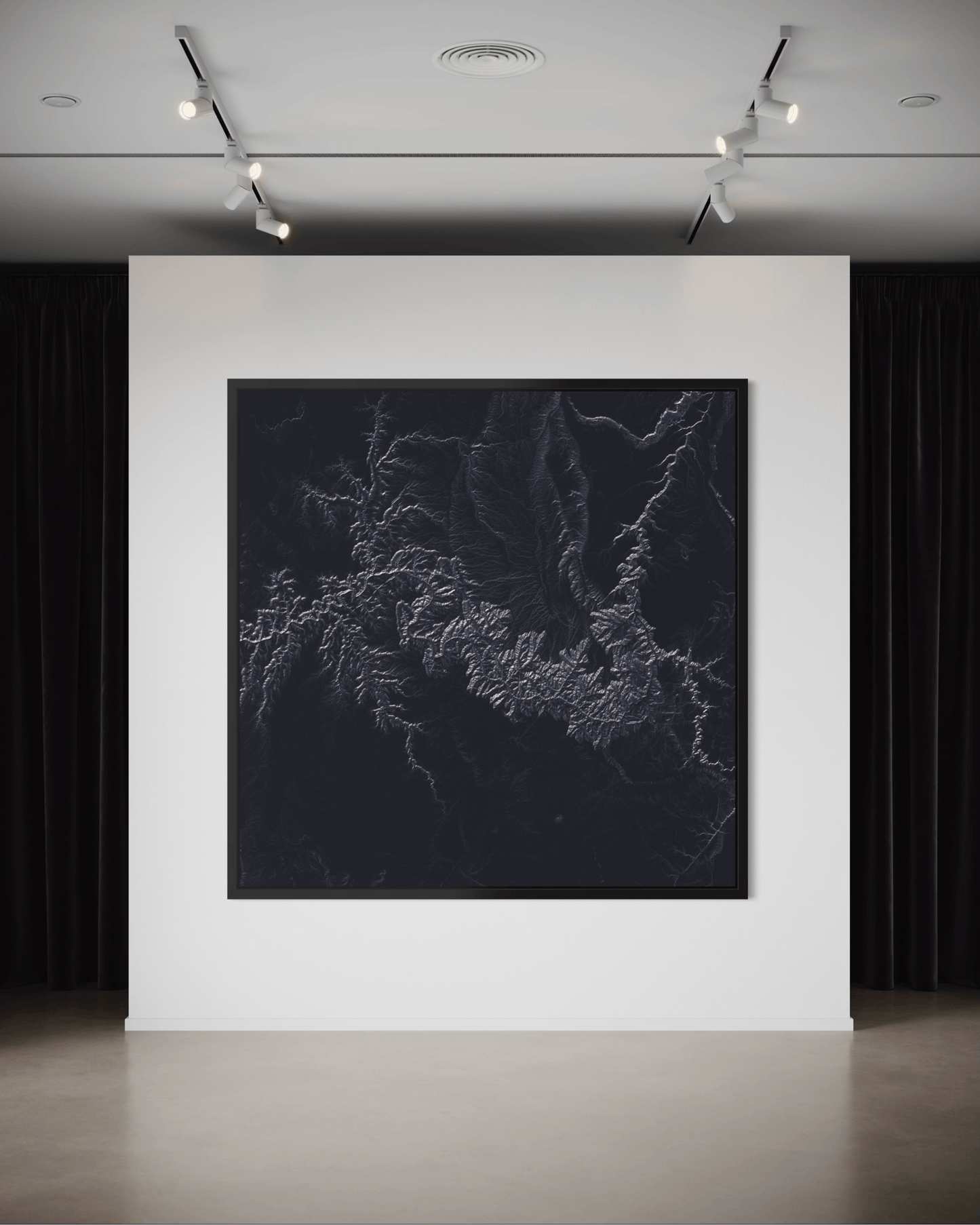 The Grand Canyon - Framed Canvas Topographical Map