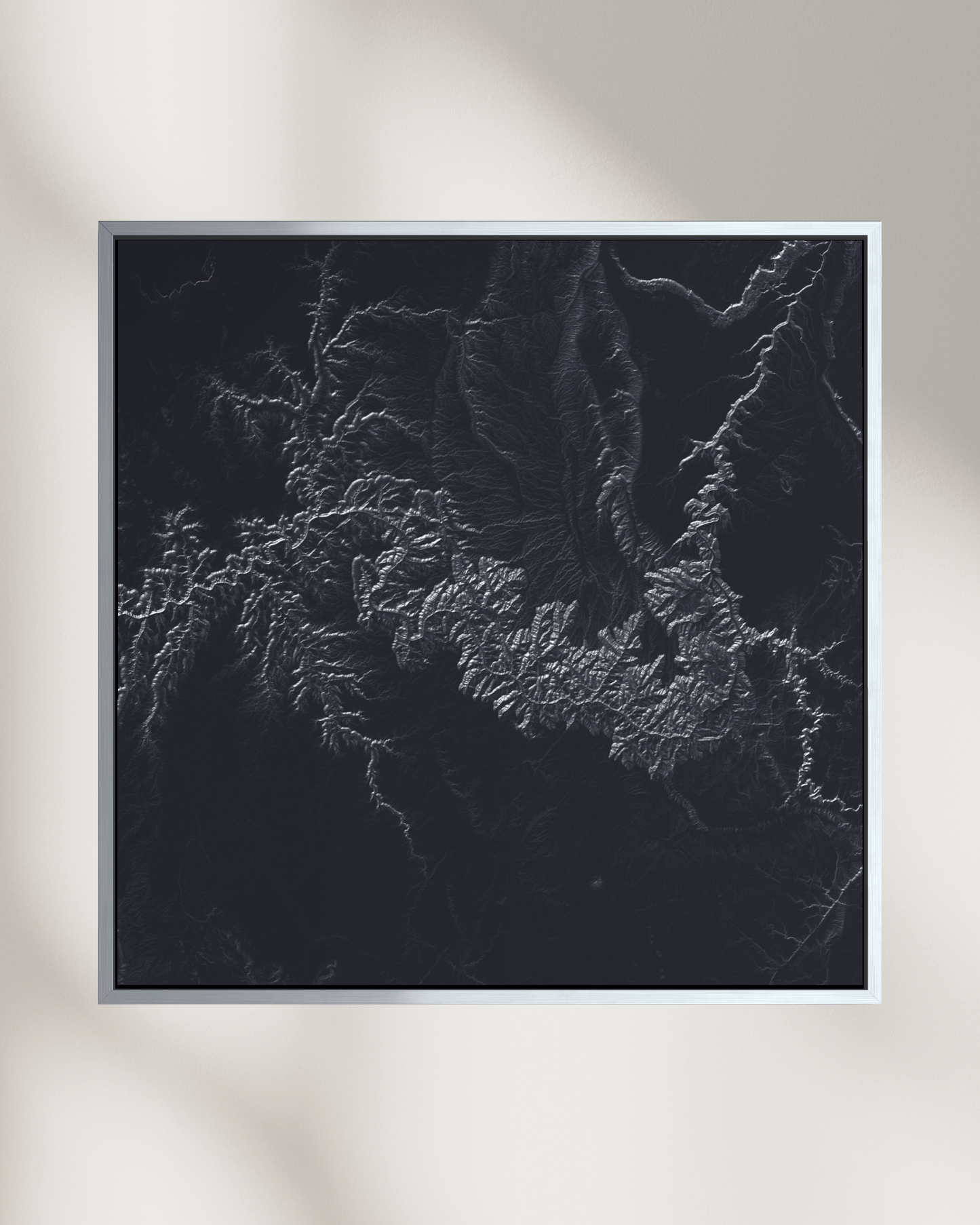 The Grand Canyon - Framed Canvas Topographical Map