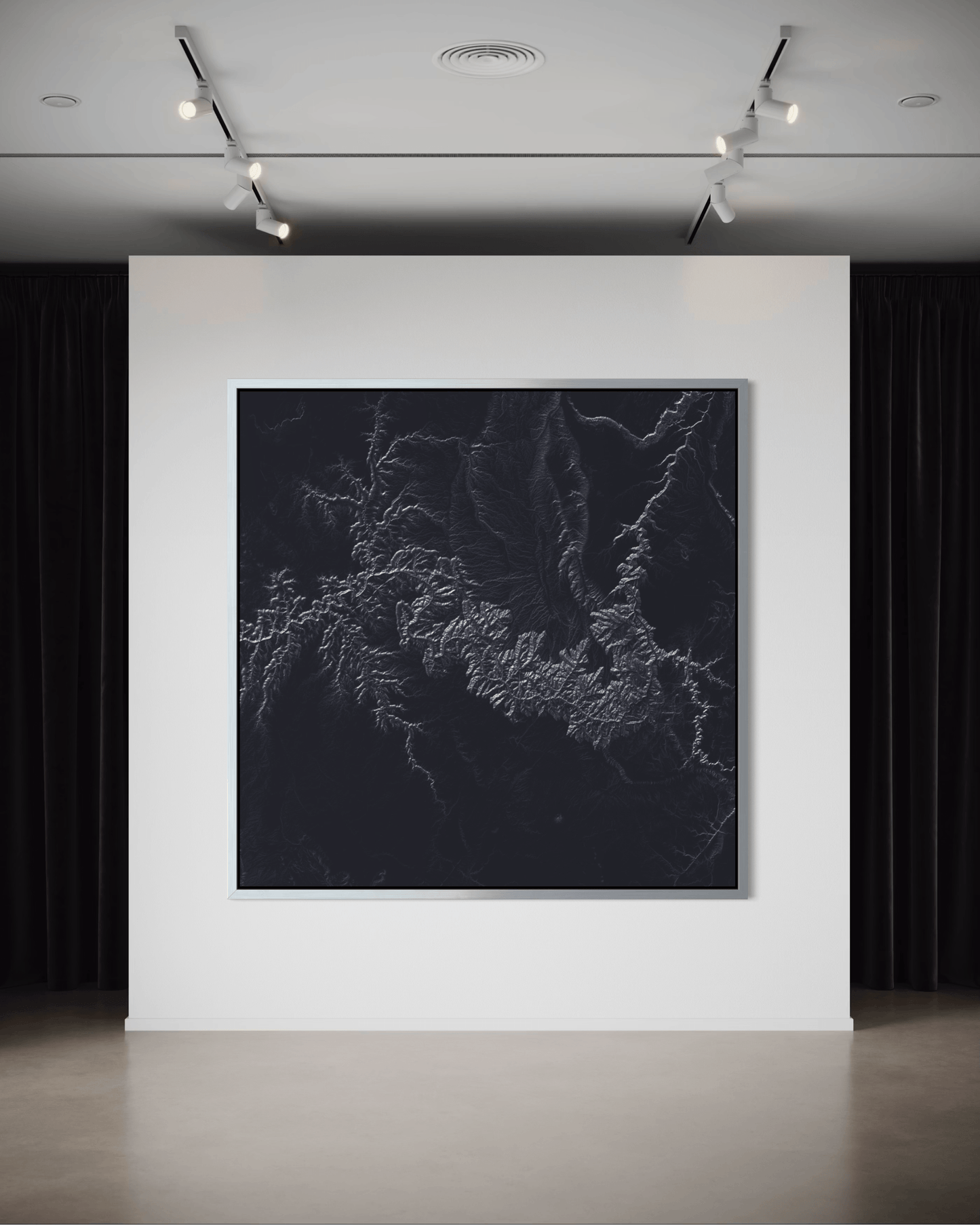 The Grand Canyon - Framed Canvas Topographical Map