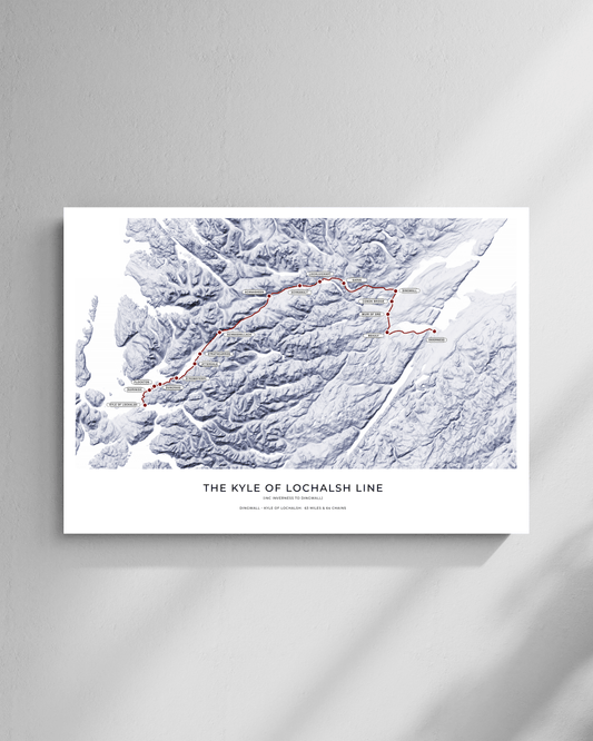 The Kyle of Lochalsh Line - Fine Art Railway Map