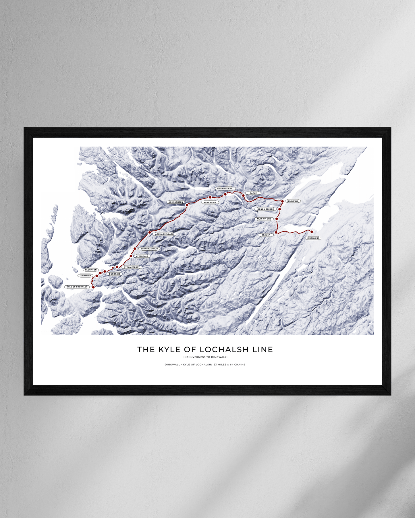 The Kyle of Lochalsh Line - Fine Art Railway Map