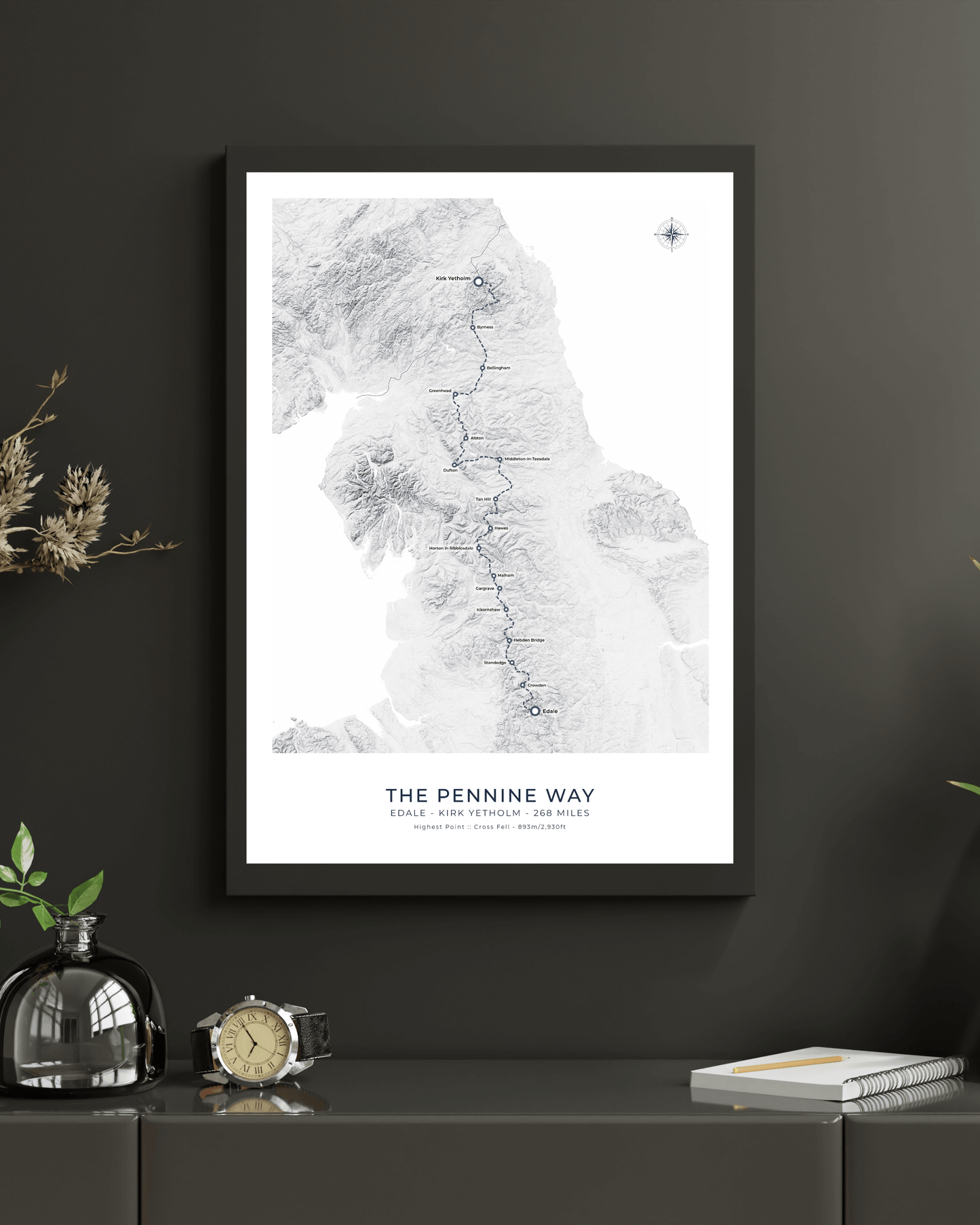 Pennine Way - Route Map Print