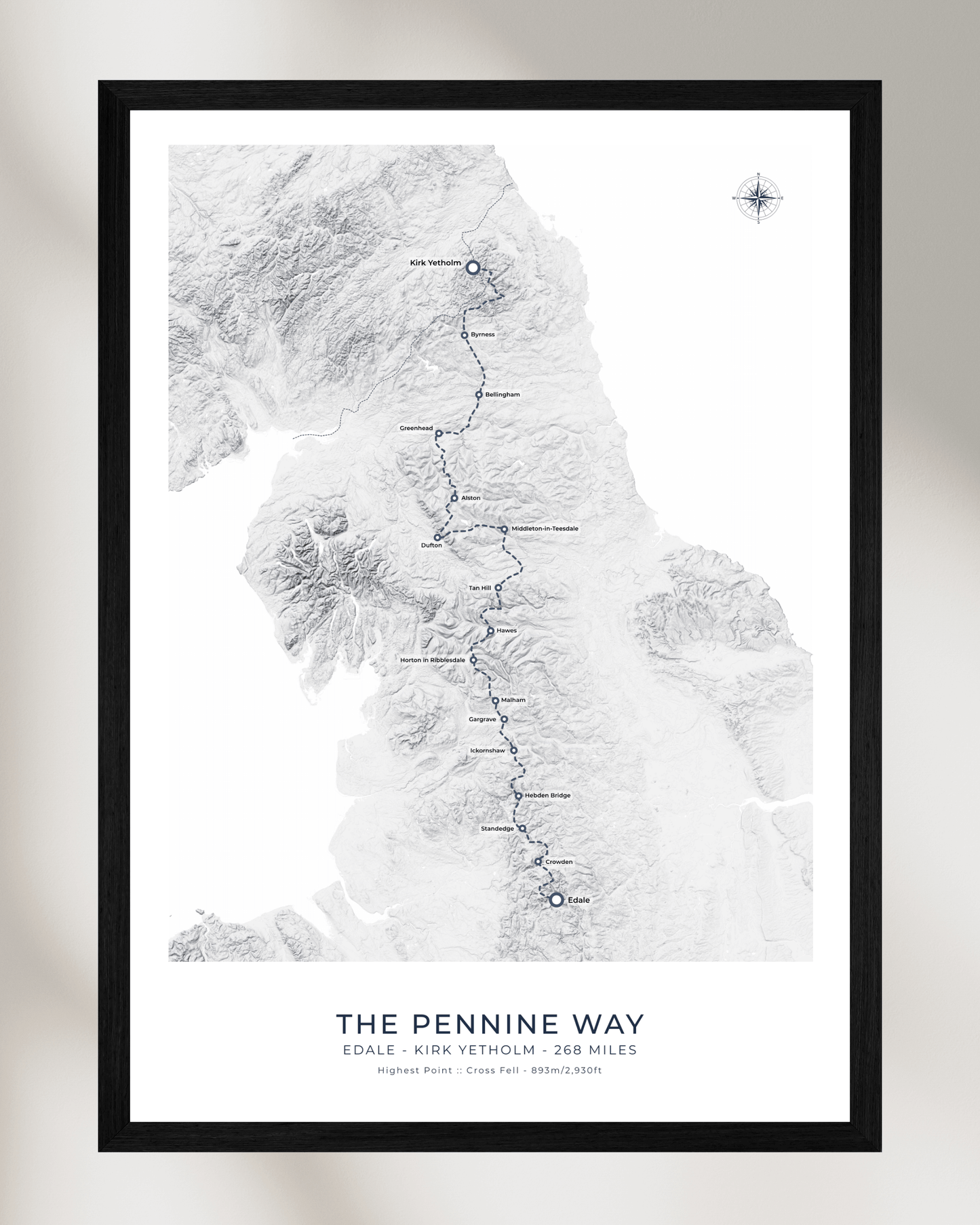 Pennine Way - Route Map Print