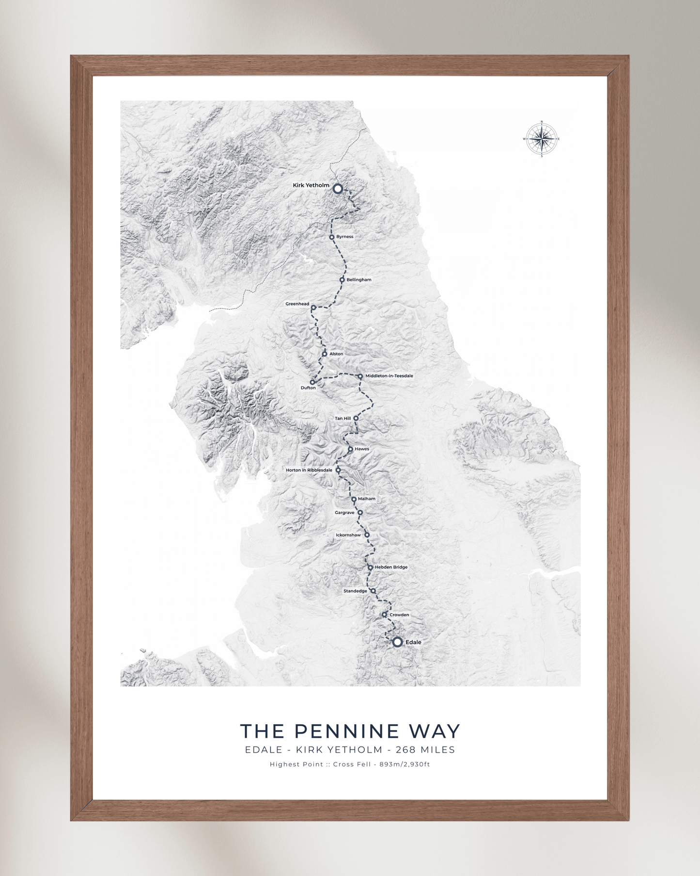 Pennine Way - Route Map Print