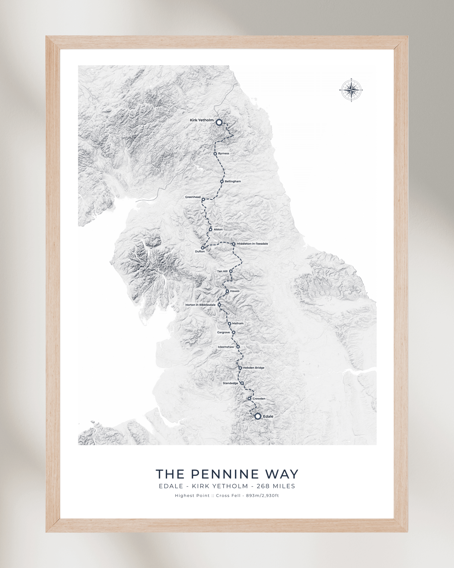 Pennine Way - Route Map Print