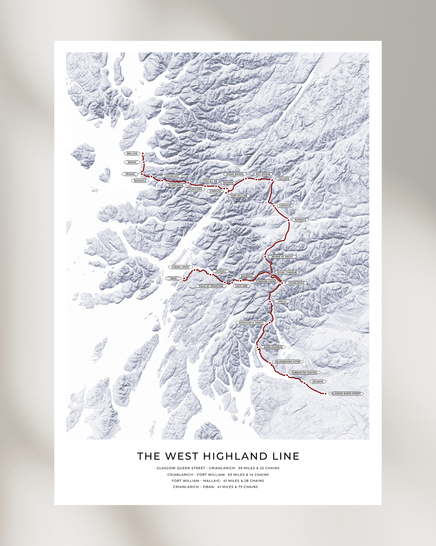 The West Highland Line - Fine Art Railway Map