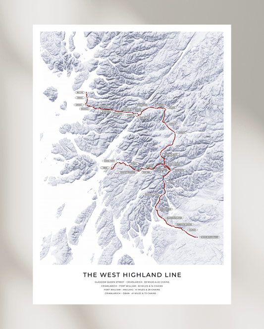 The West Highland Line - Fine Art Railway Map