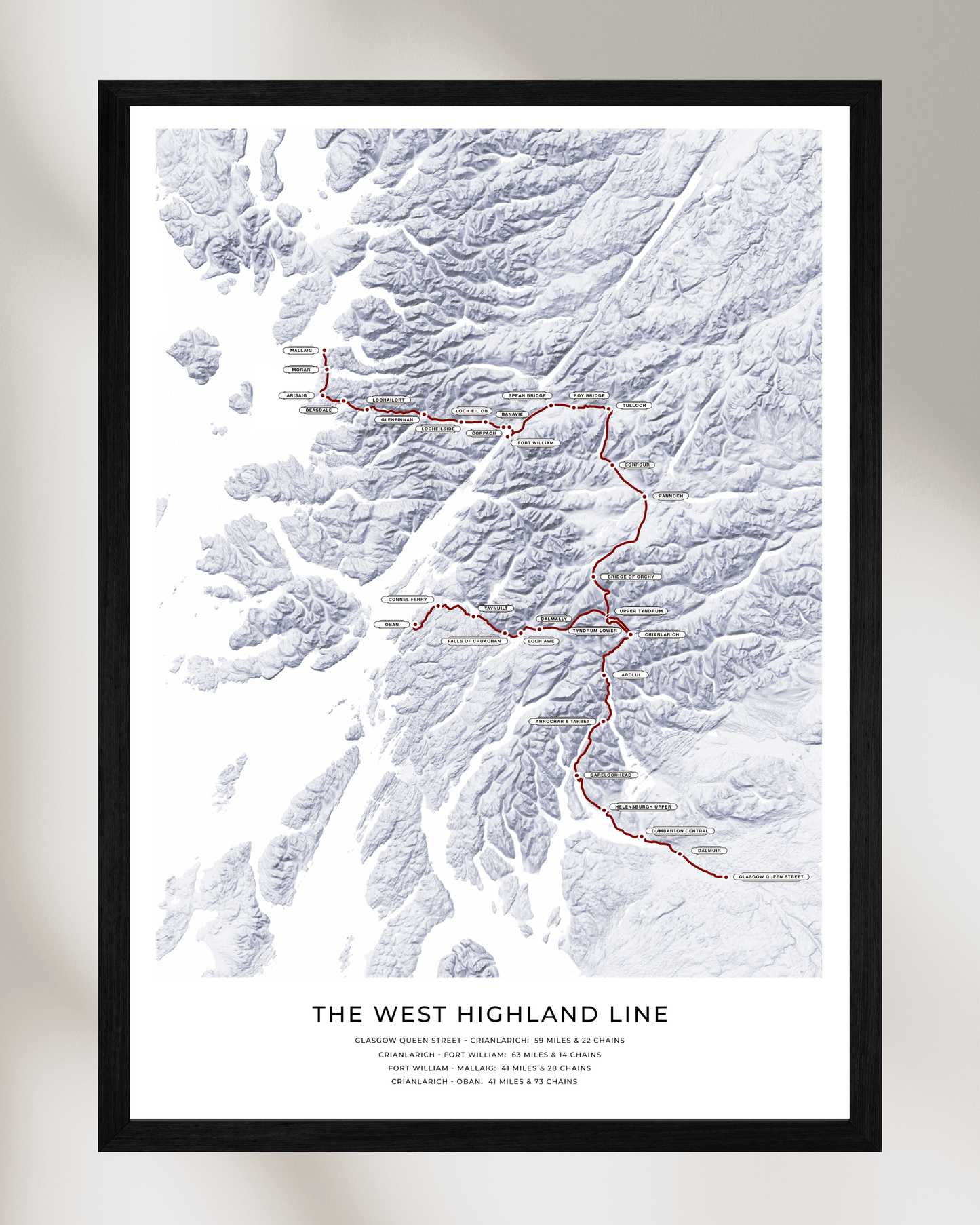 The West Highland Line - Fine Art Railway Map