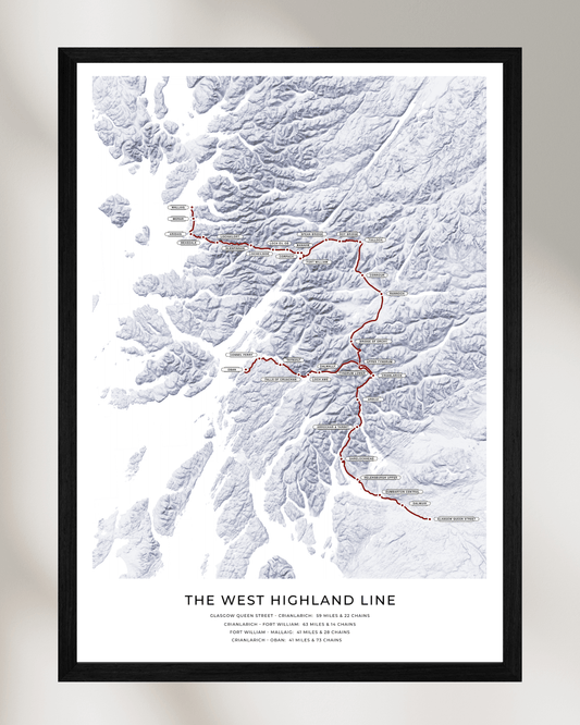 The West Highland Line - Fine Art Railway Map