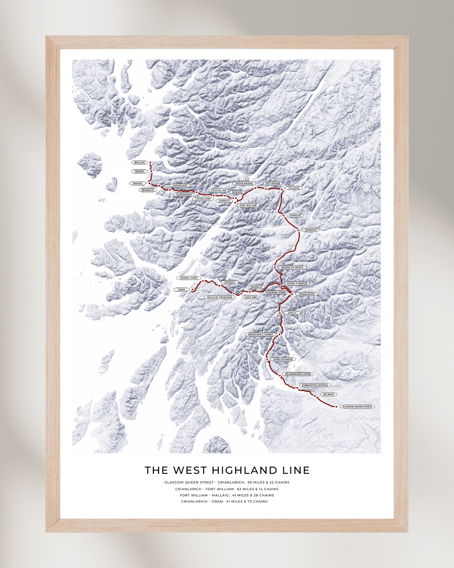 The West Highland Line - Fine Art Railway Map