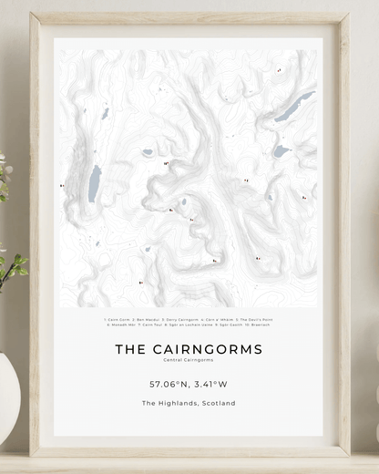 The Central Cairngorms -  Framed Map Poster