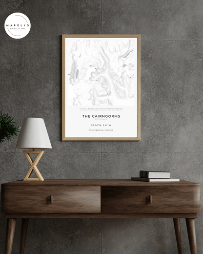 The Central Cairngorms -  Framed Map Poster