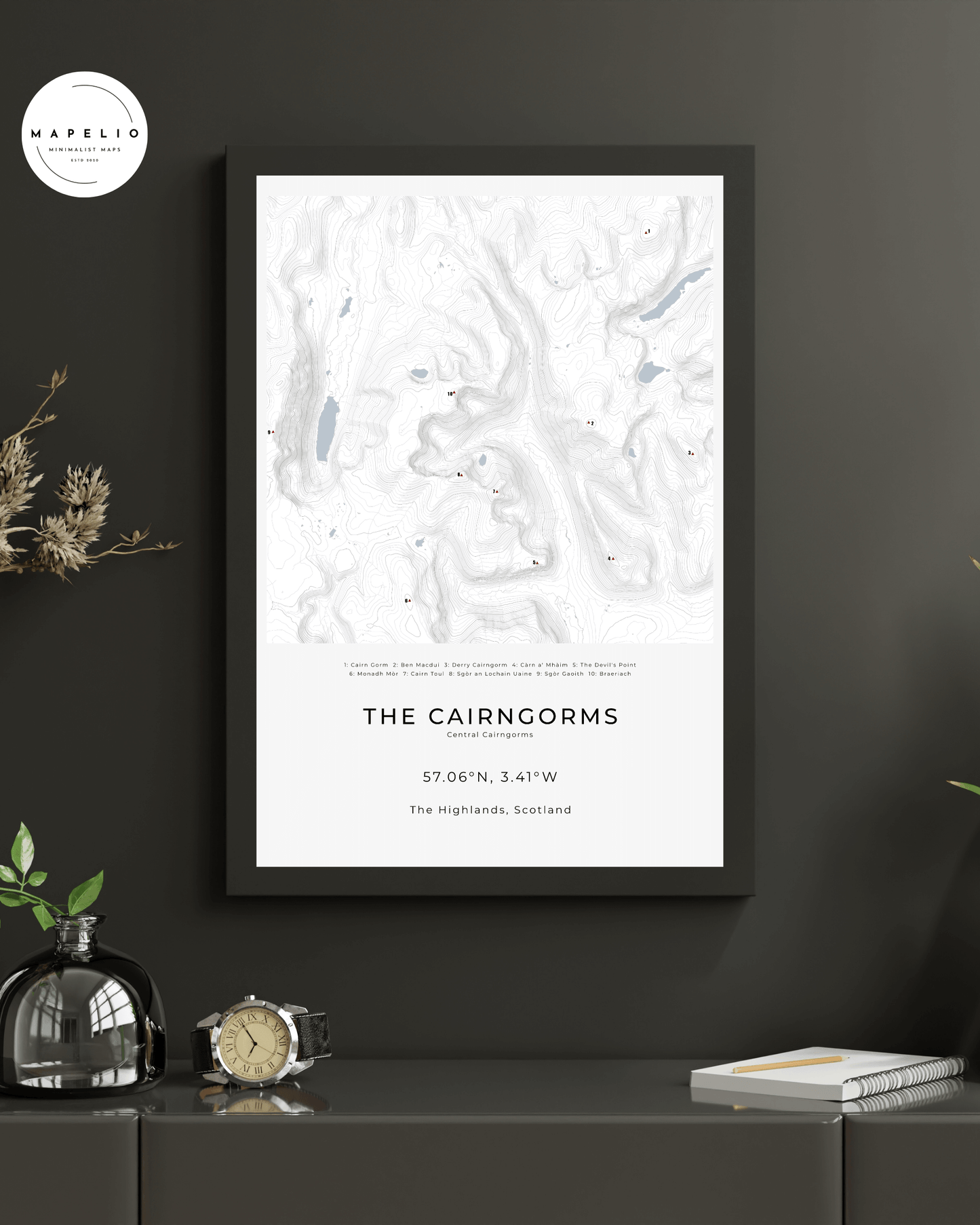 The Central Cairngorms -  Framed Map Poster